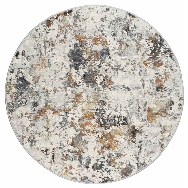 Canyon Abstract Modern Circle Rugs 52023 6616 in Cream