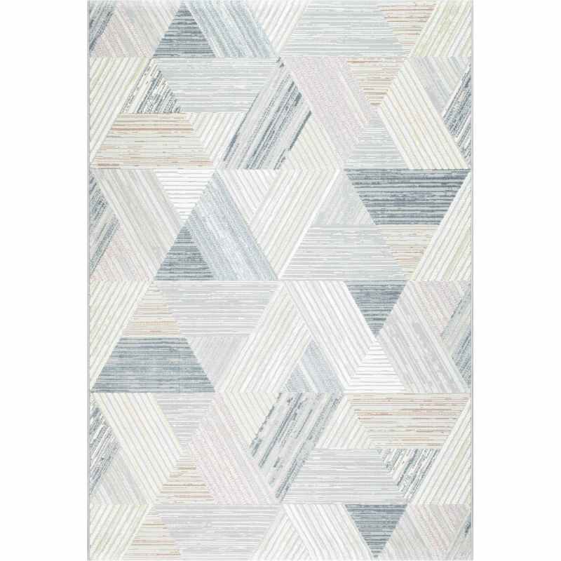 Canyon Geometric Carved 52047 6464 Rugs in Beige