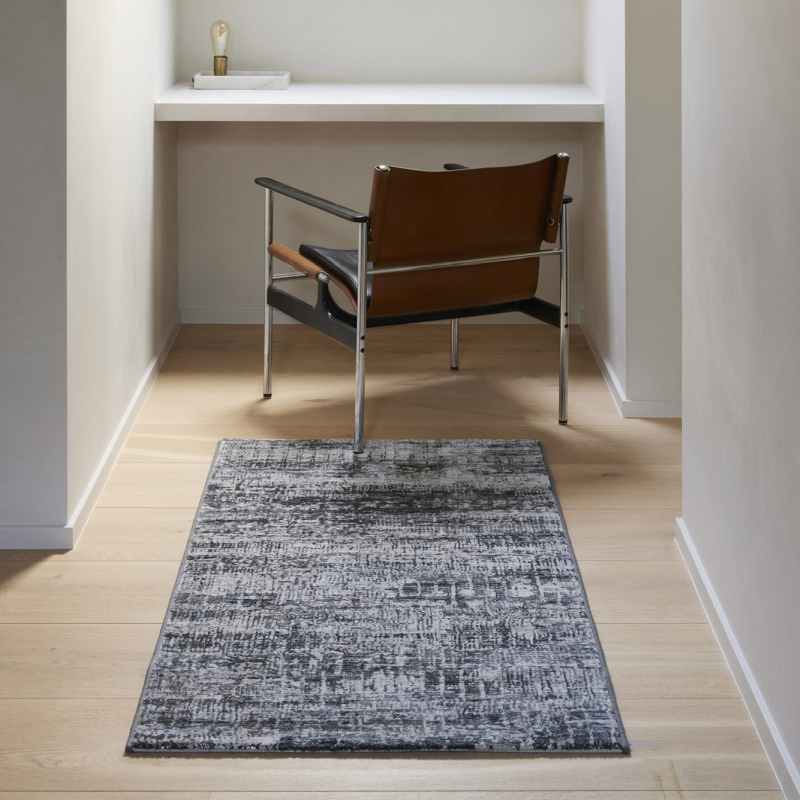 Canyon Abstract Modern Textured Rug 52079 3575 in Charcoal Grey