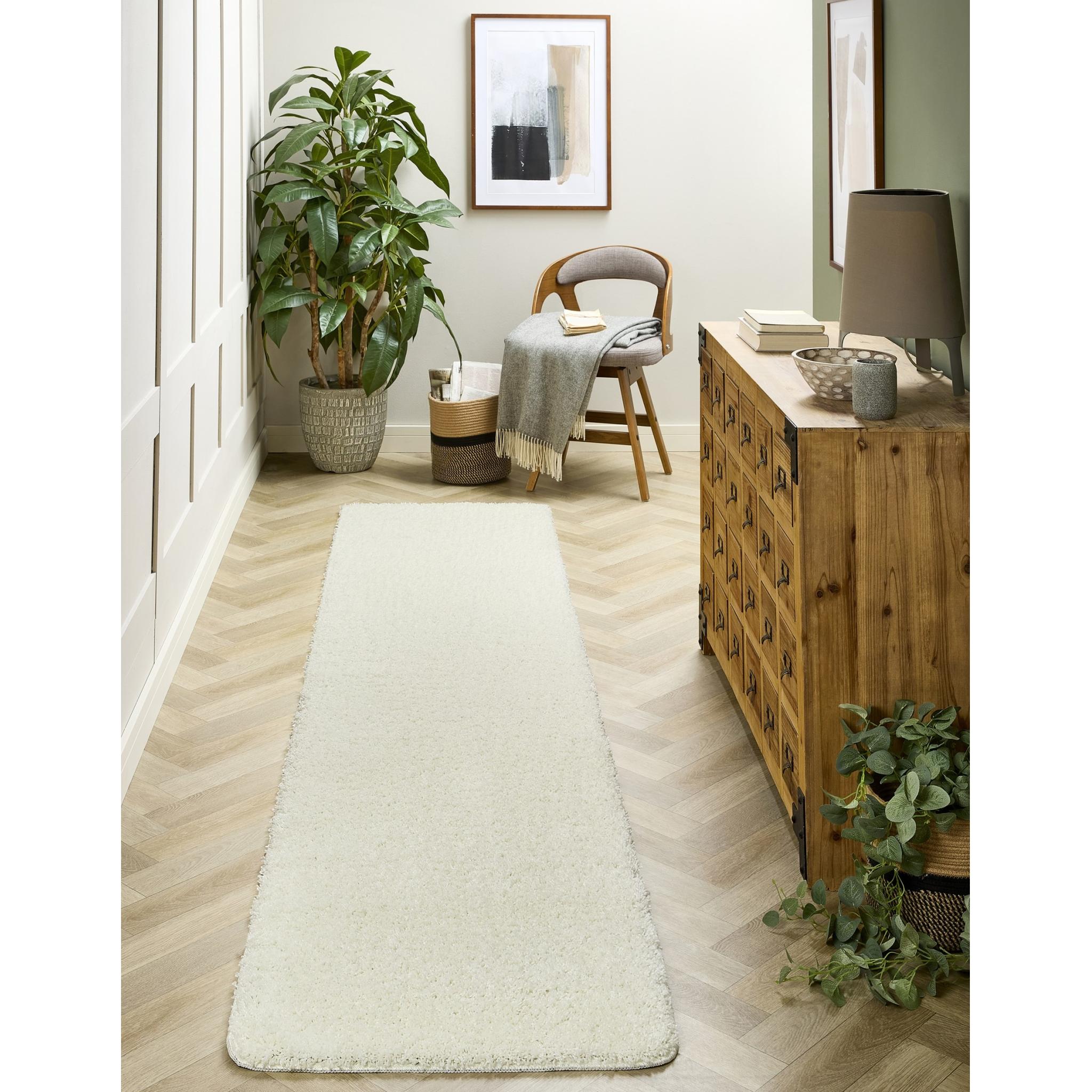 My Washable Shaggy Non-Slip Rug in Ivory Runner 67x200 cm (2'2"x6'7")
