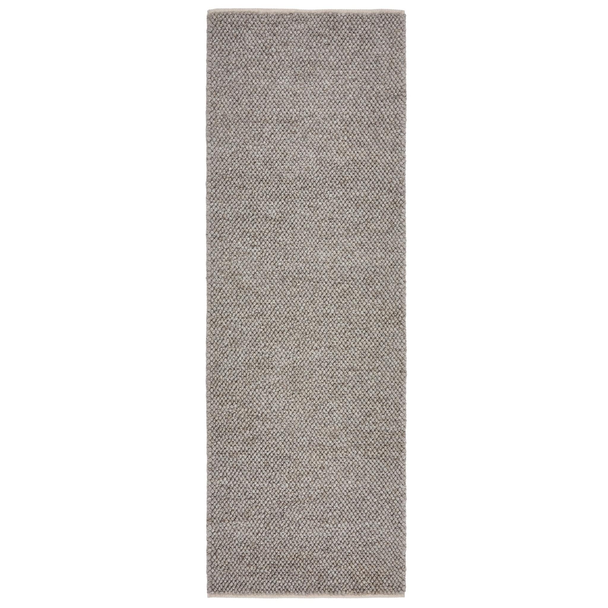 La Playa Hand Woven Pebble Wool Rug in Rustic Beige Runner 67x200 cm (2'2"x6'7")