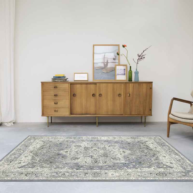 Da Vinci Traditional Medallion 57128 4696 Rugs in Blue