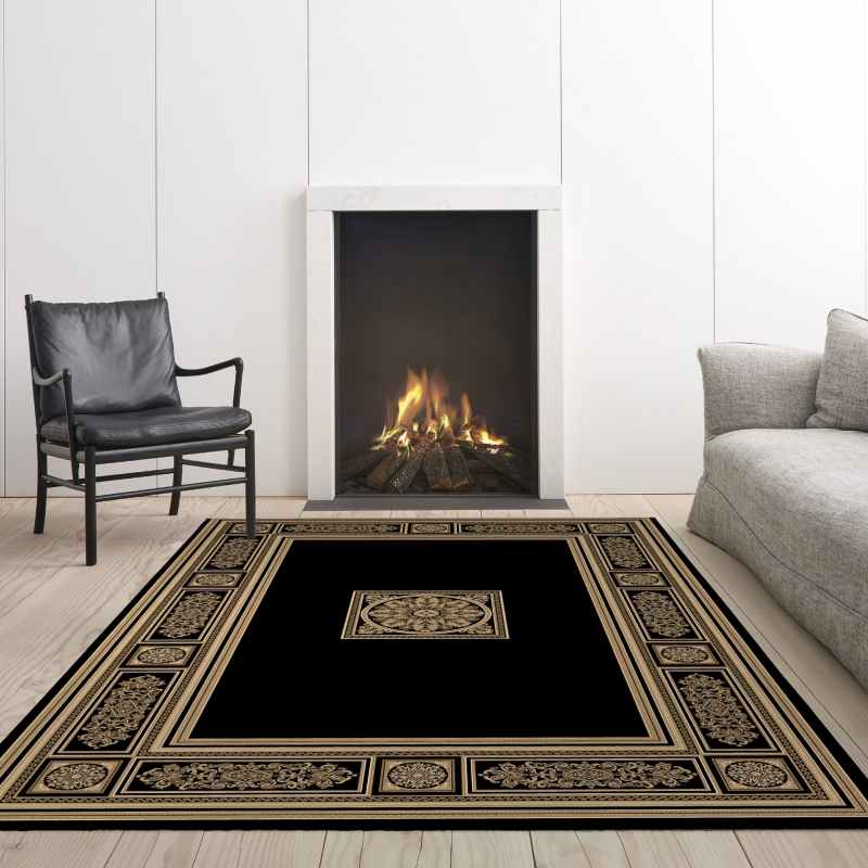 Da Vinci Traditional Bordered 57801 3233 Rugs in Black