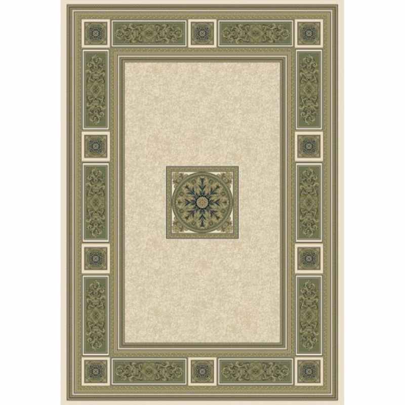 Da Vinci Traditional Bordered 57801 6444 Rugs in Light Beige Green