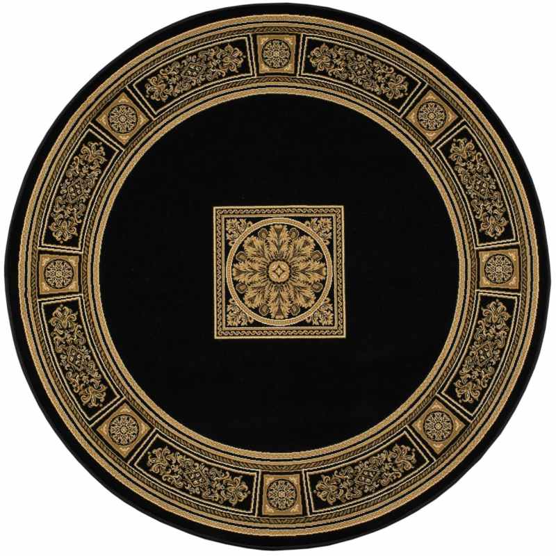 Da Vinci Traditional Bordered Circle 57801 3233 Rugs in Black
