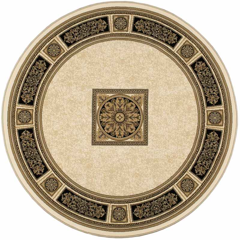 Da Vinci Traditional Bordered Circle 57801 6223 Rugs in Cream
