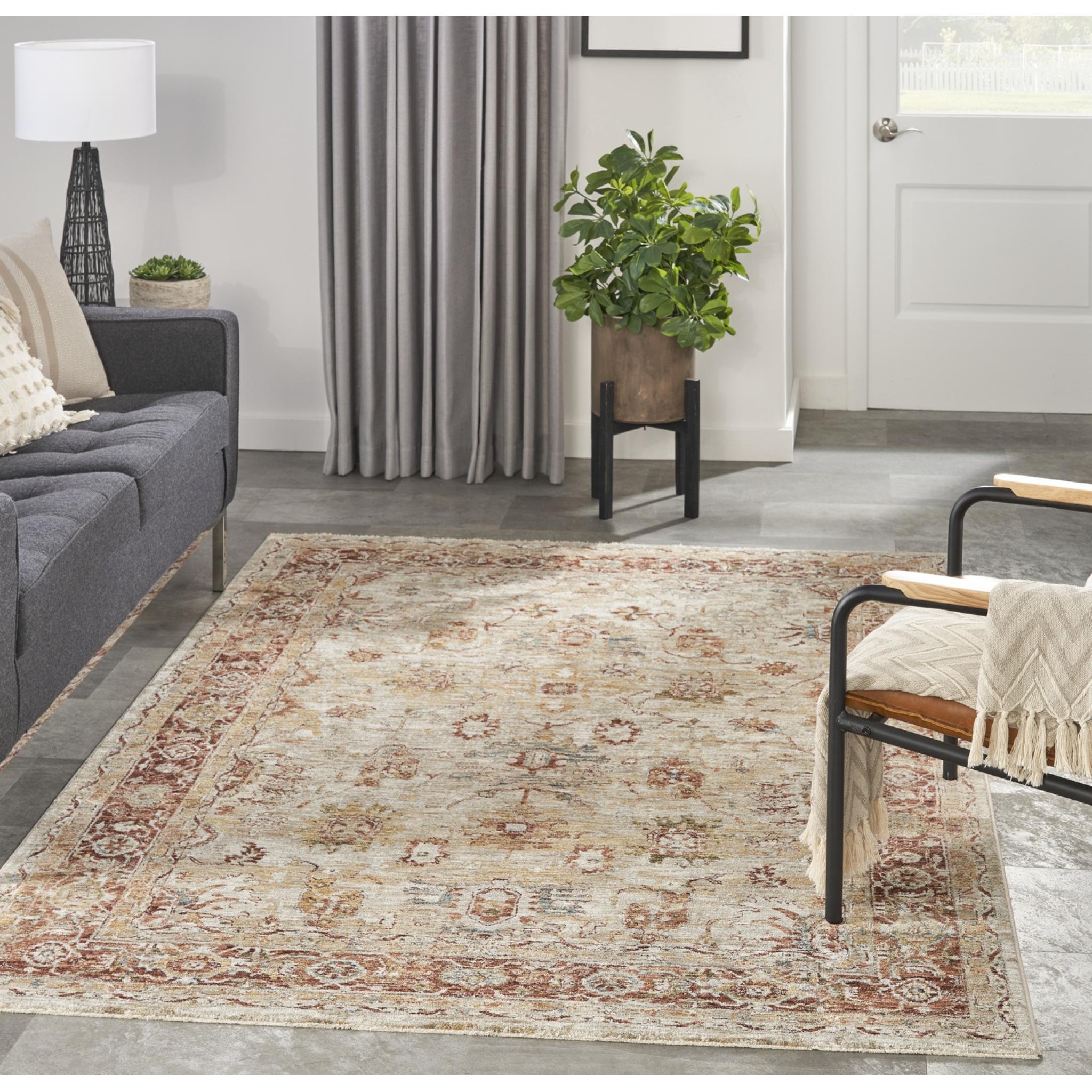 Sahar Traditional Elegance Persian Vintage Floral SHR02 Ivory Rug 160x234 cm (5'3"x7'8")