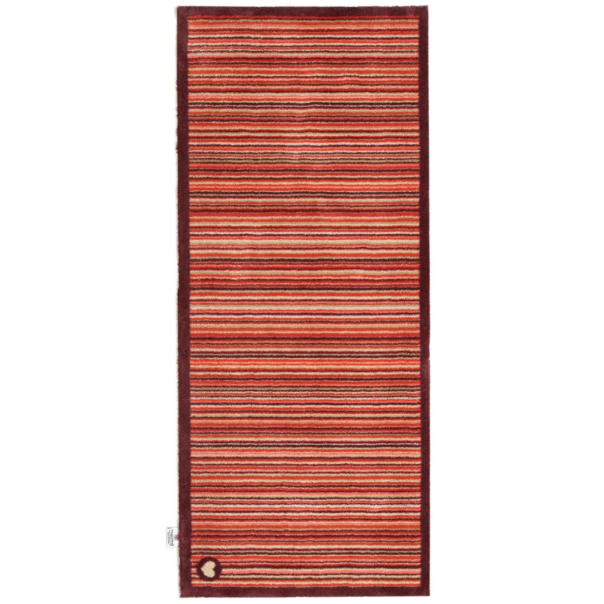 Hug Rug Stripe Red 2 Mat Home Entrance Kitchen Hallway Runner Non-Slip Rug Runner 65x150 cm (2'1"x4'11")