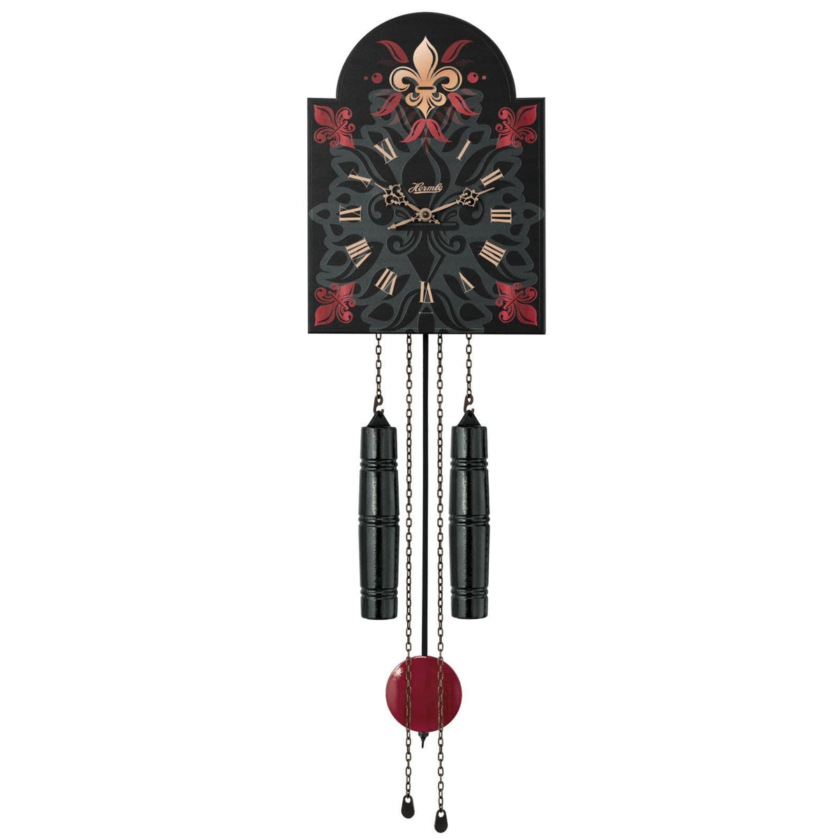 Hermle - Devon Black Mechanical Wall Clock - ½ Hour Strike