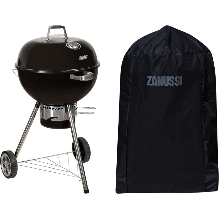 Zanussi 50cm Round Kettle Charcoal BBQ Premium Portable with Cover ZCKTBBQ22-C
