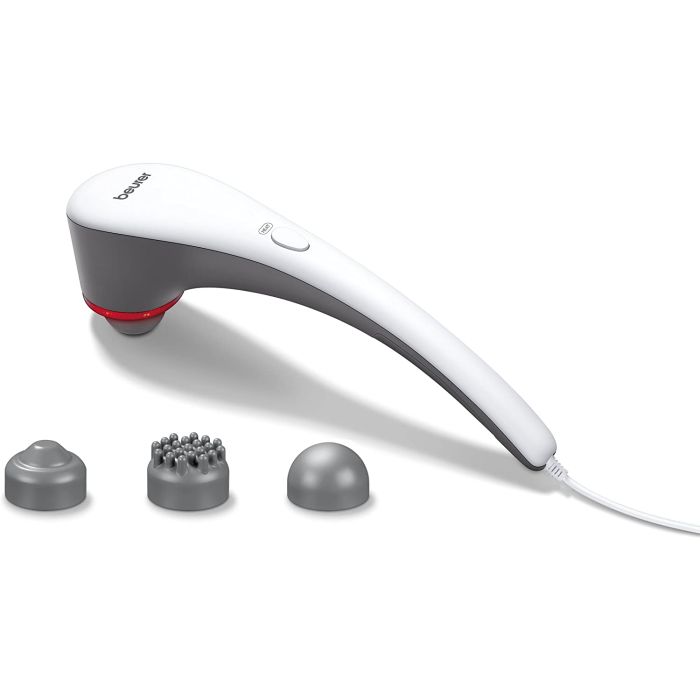 Beurer MG55 Handheld Percussion Massager Heat Function Ergonomic Design White