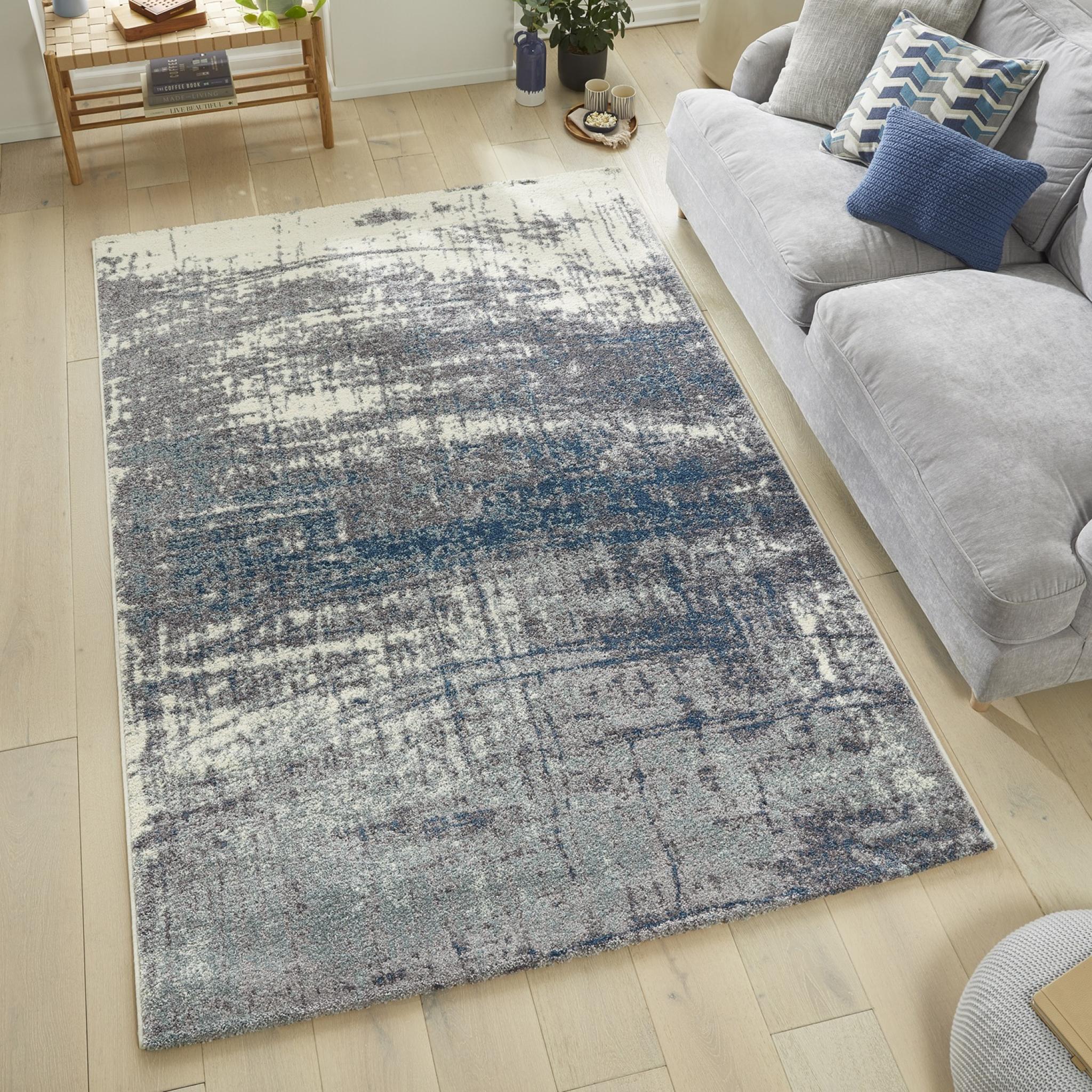 Somerset SOM102 Modern Abstract Soft Plush Turquoise Rug Medium 120x170 cm (4'x5'6")