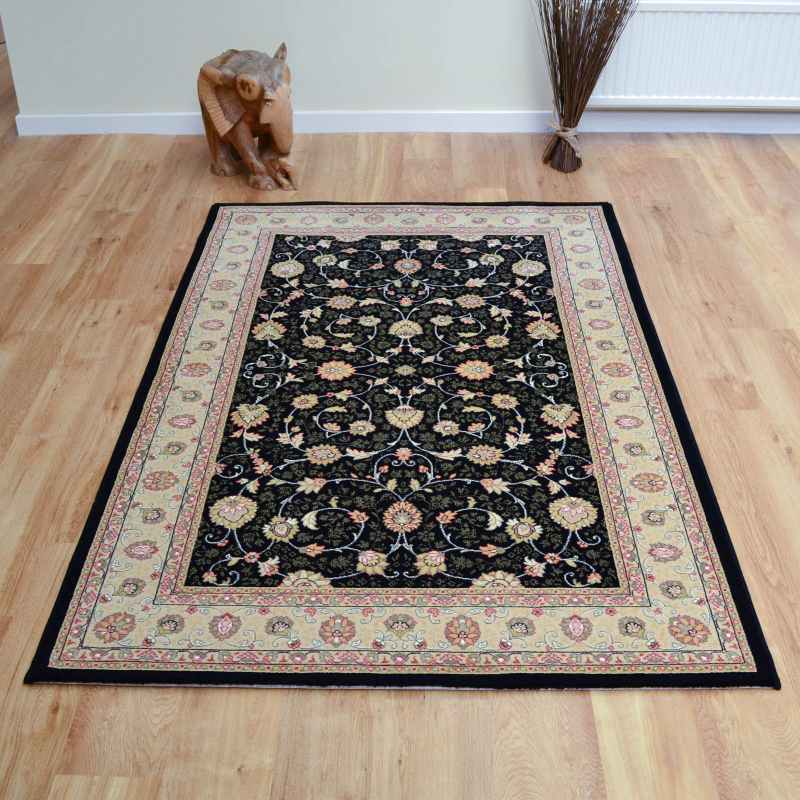 Noble Art Traditional Bordered Rugs 6529 090 in Black