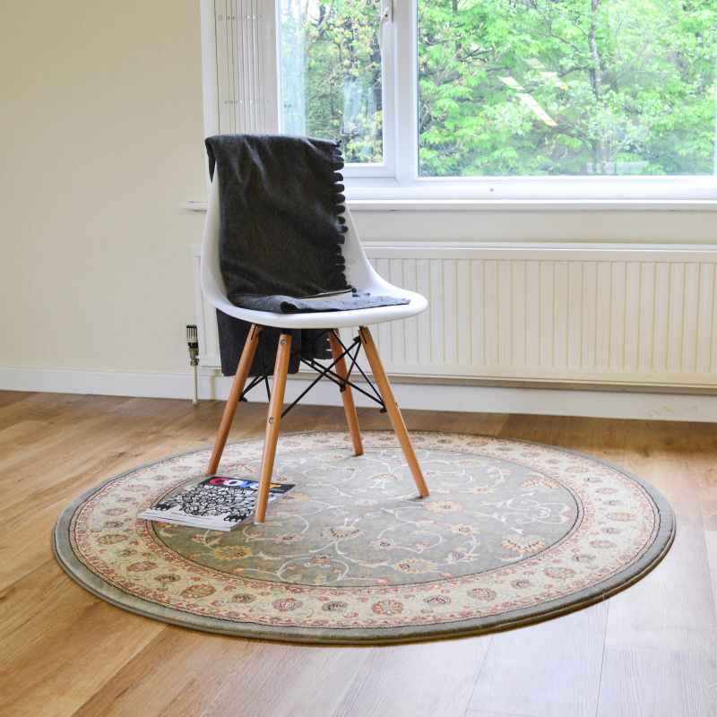 Noble Art Traditional Bordered Circle Rugs 6529 491 in Green