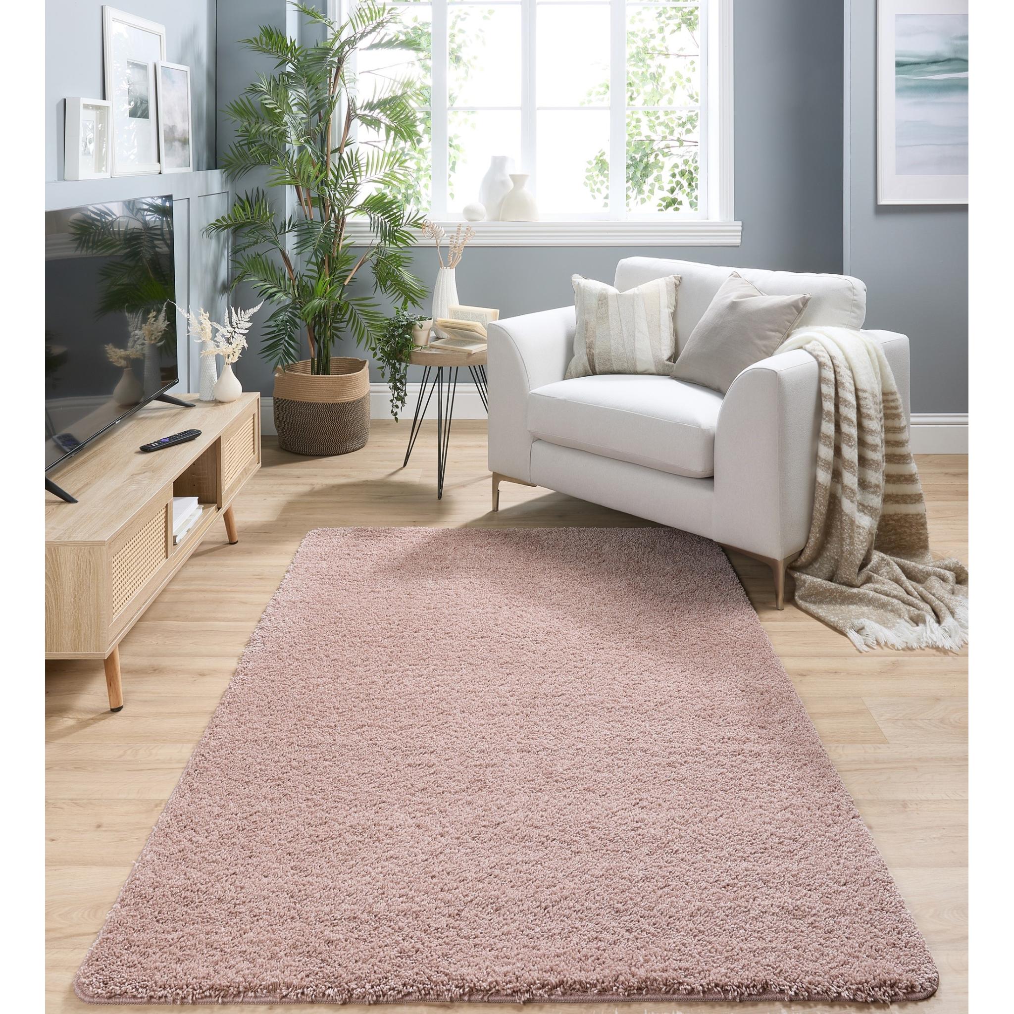 My Washable Shaggy Non-Slip Rug in Nude Pink Small 80x120 cm (2'6"x4')