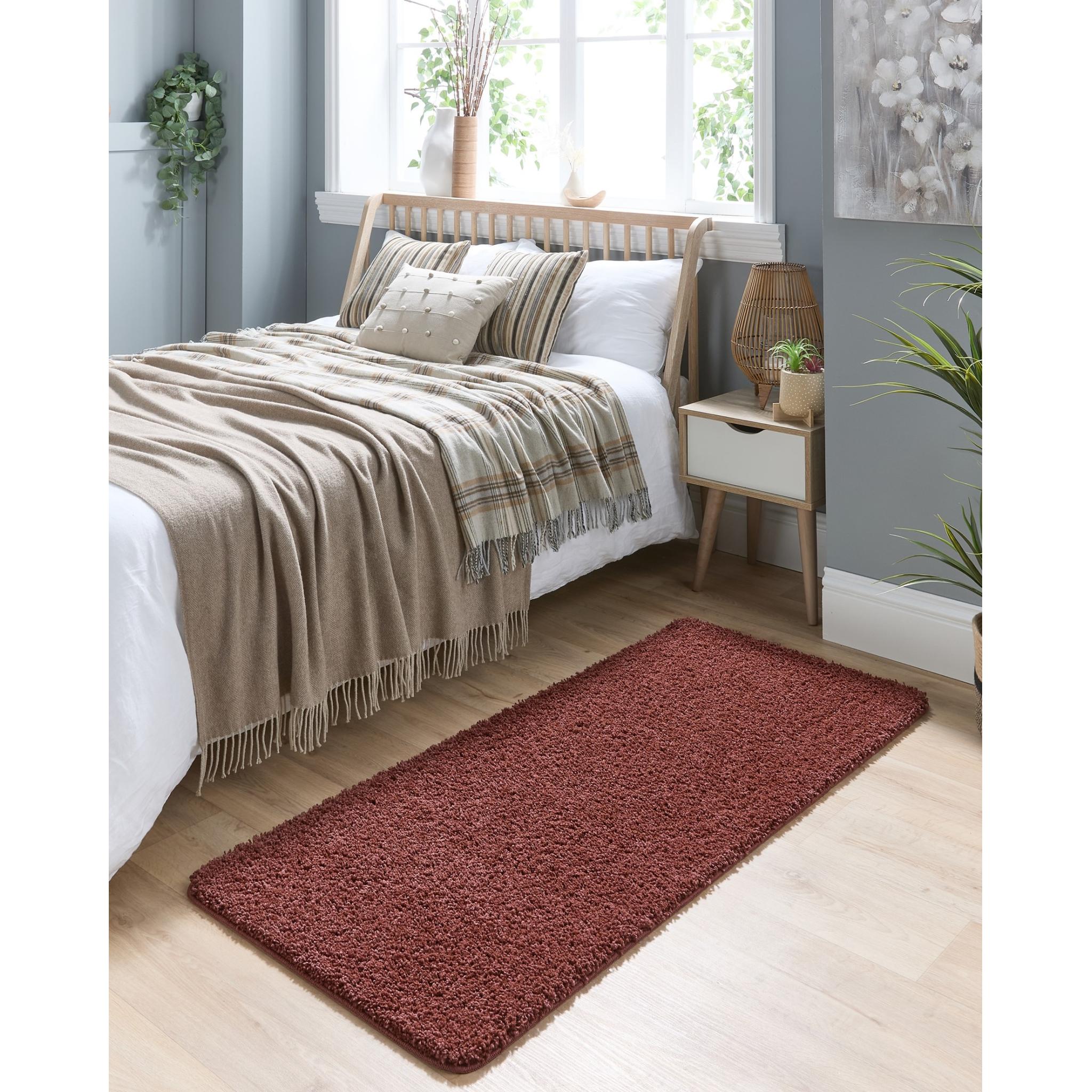 My Washable Shaggy Non-Slip Rug in Ox Red Runner 67x150 cm (2'3"x5')