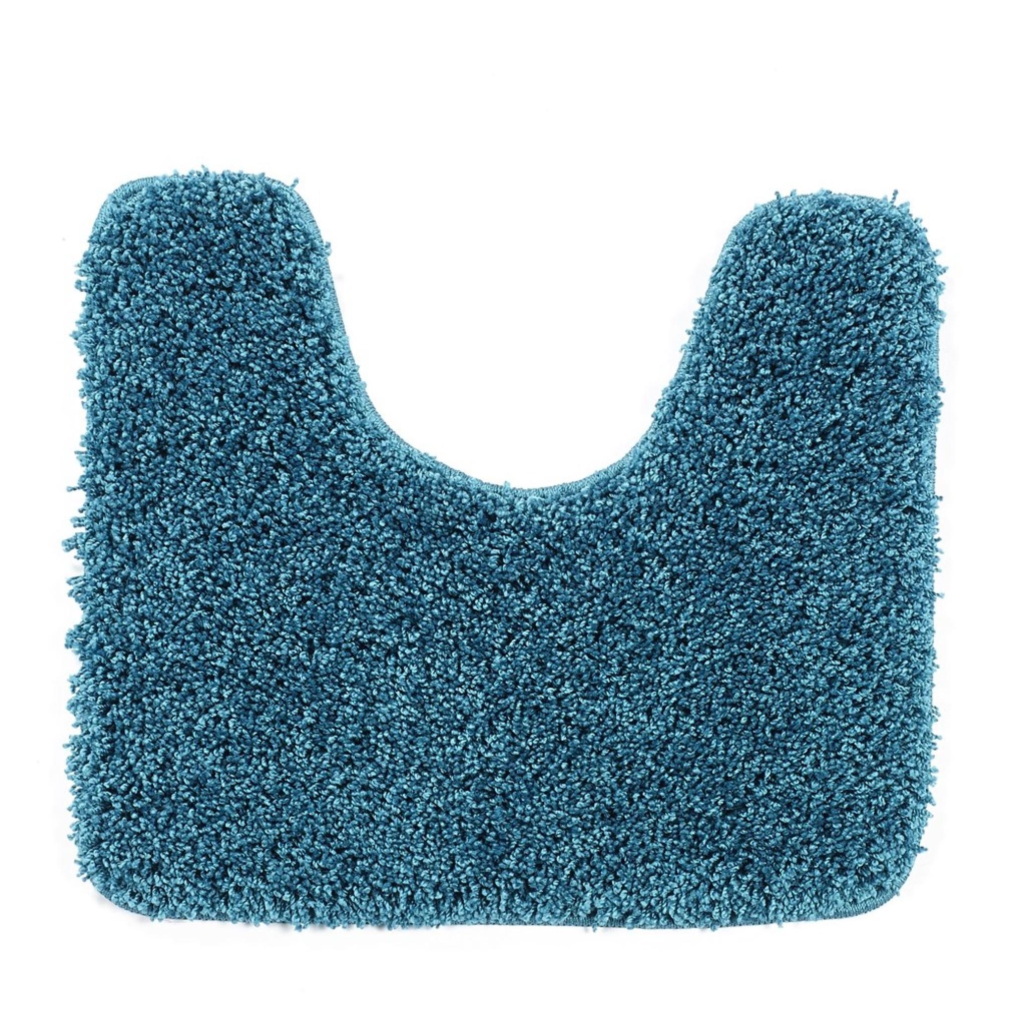 Buddy Bath Washable Shaggy Mats Non-Slip Rug in Teal Blue Pedestral 50x45 cm