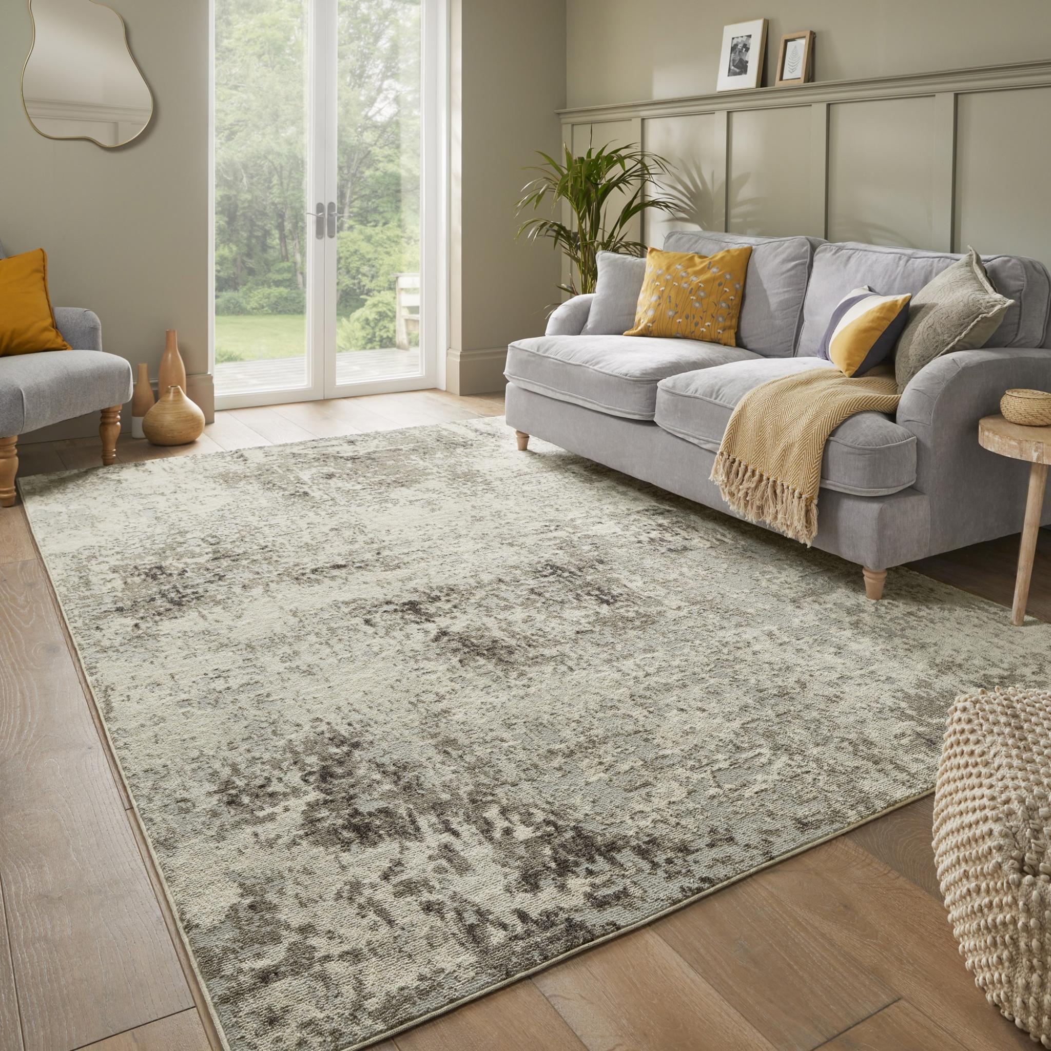 Rossa ROS03 Modern Abstract Rug in Ivory Grey Medium 120x170 cm (4'x5'6")