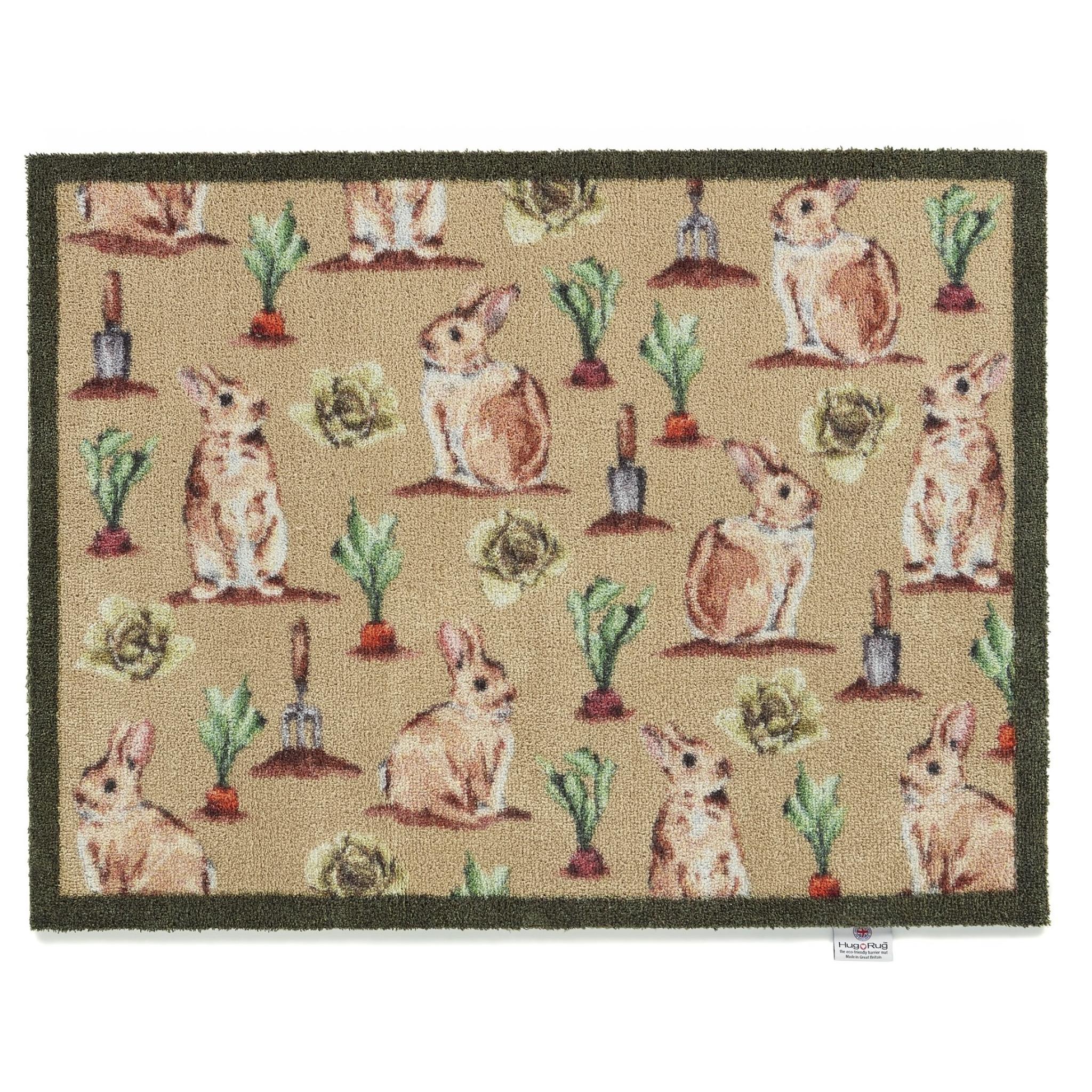 Hug Rug Allotment Bunnies Entrwway Washable Doormat or Hall Runner 65x85 cm (2'1"x2'9")