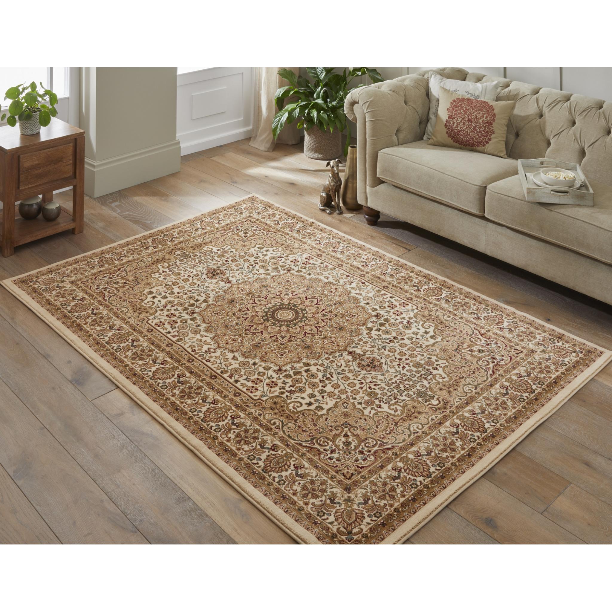 Grand Heritage GH101 Traditional Oriental Medallion 1 Million Point Quality Classic Rug in Cream Beige Medium 120x170 cm (4'x5'6")