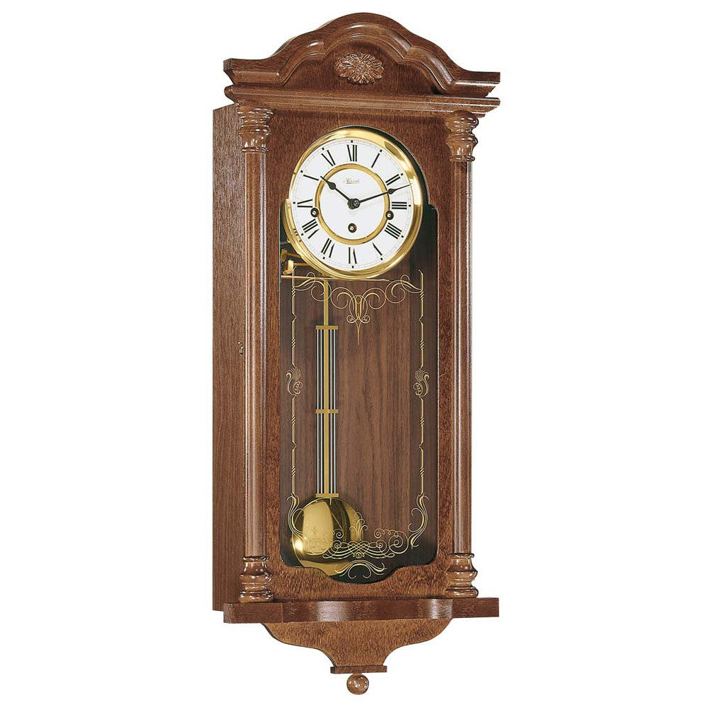 Hermle Fulham Pendulum Mechanical Wall Clock - Walnut - Westminster Chime