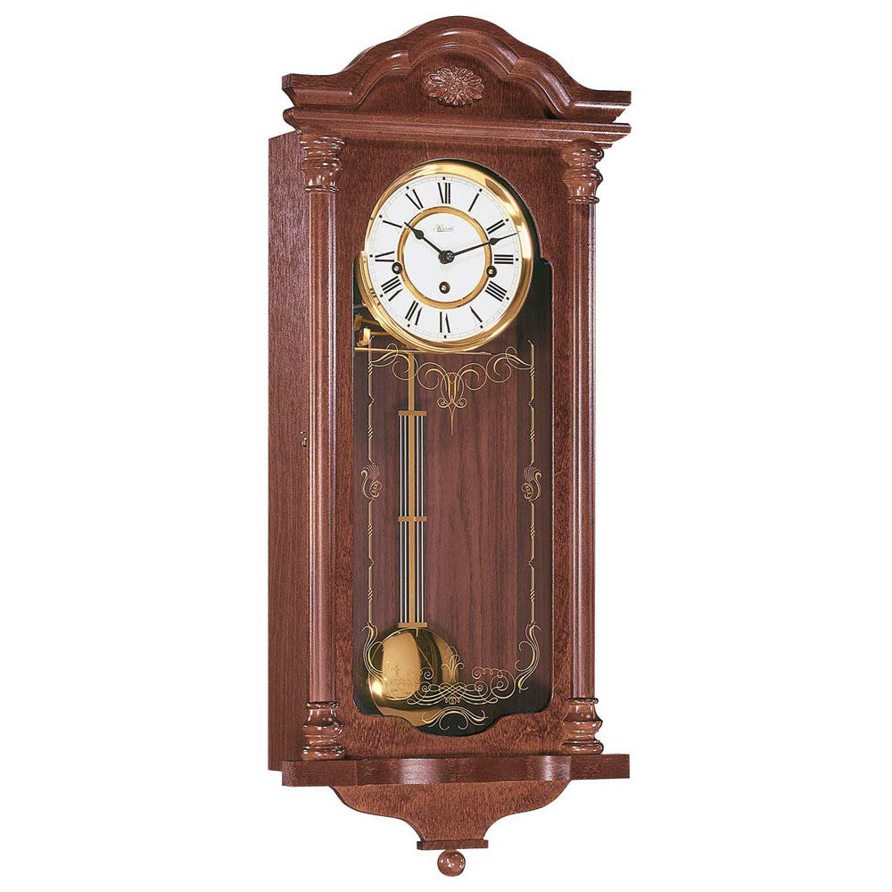 Hermle Fulham Pendulum Mechanical Wall Clock - Mahogany - Westminster Chime