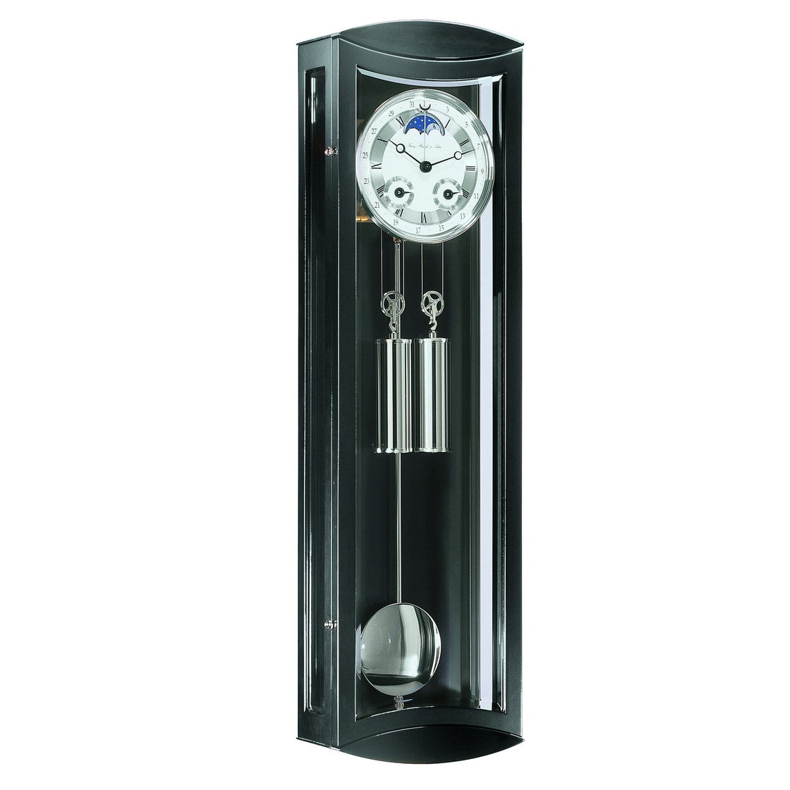 Hermle Excalibur Mechanical Pendulum Wall Clock - Black