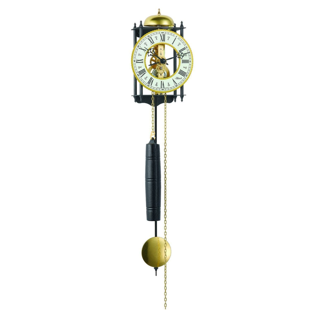 Hermle Worcester Mechanical Pendulum Wall Clock - Wrought Iron - Strike on Hour
