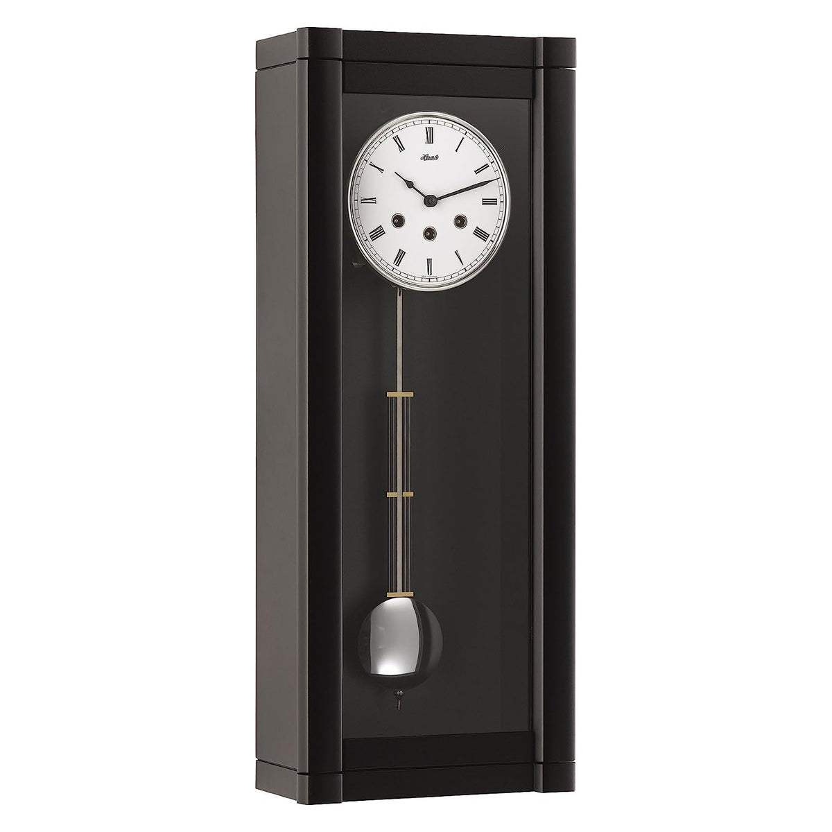 Hermle Rosslyn Mechanical Regulator Wall Clock - Black - Westminster Chime