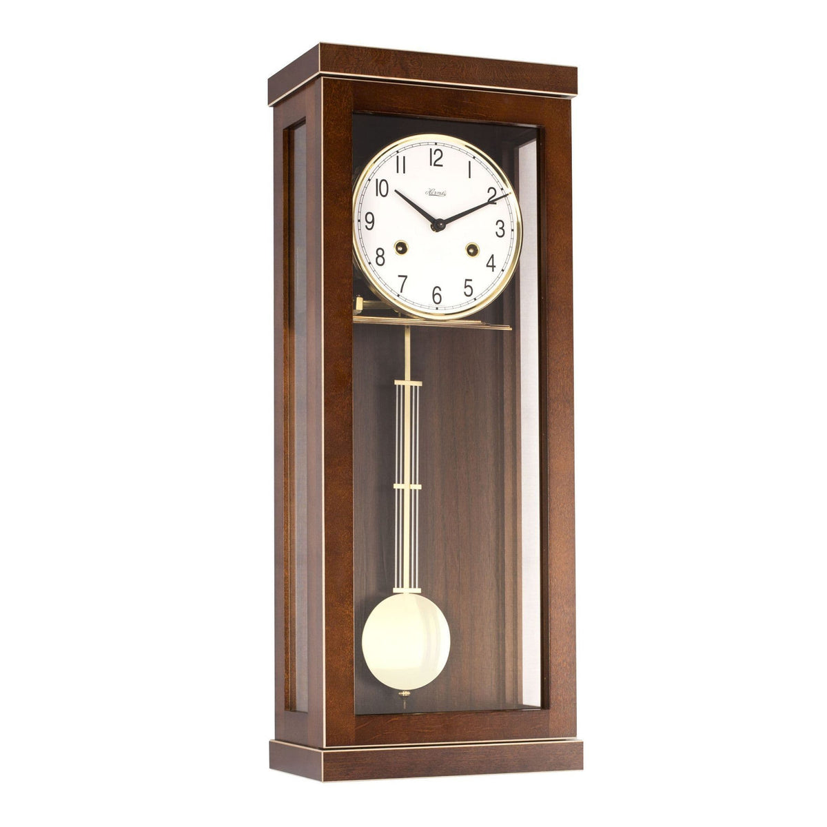 Hermle Lancaster Mechanical Regulator Wall Clock - Walnut - 1/2 Hour Strike