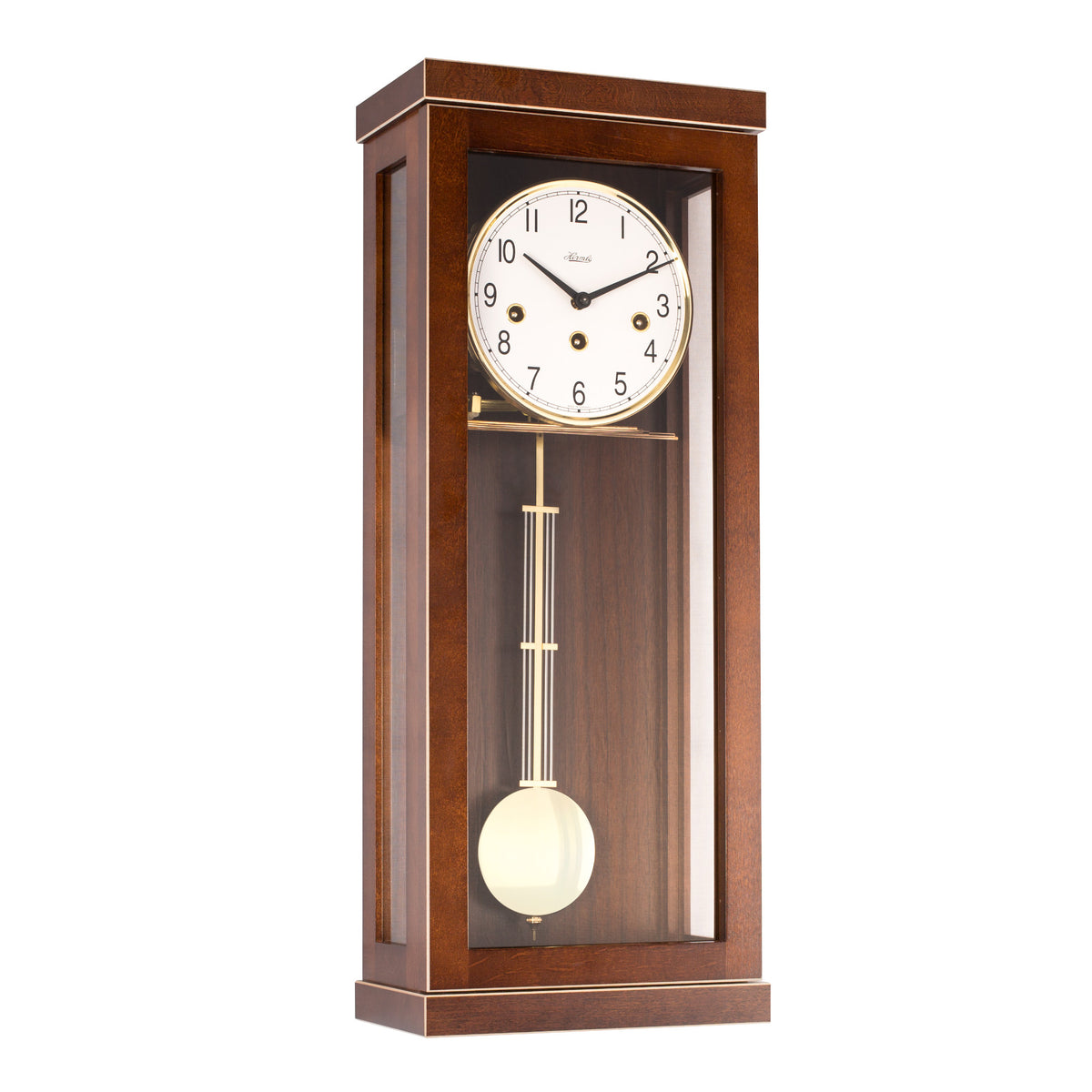Hermle Lancaster Mechanical Regulator Wall Clock - Walnut - Westminster Chime