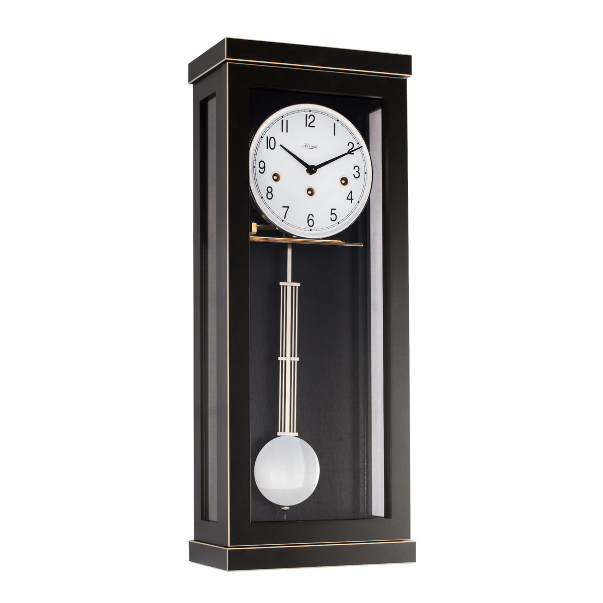 Hermle Lancaster Mechanical Regulator Wall Clock - Black - Westminster Chime