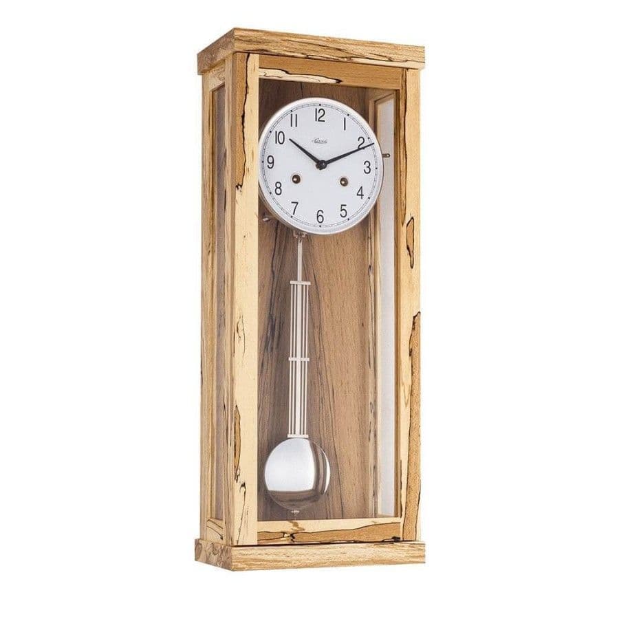 Hermle Lancaster Mechanical Regulator Wall Clock - Spruce Honey - 1/2 Hour Strike