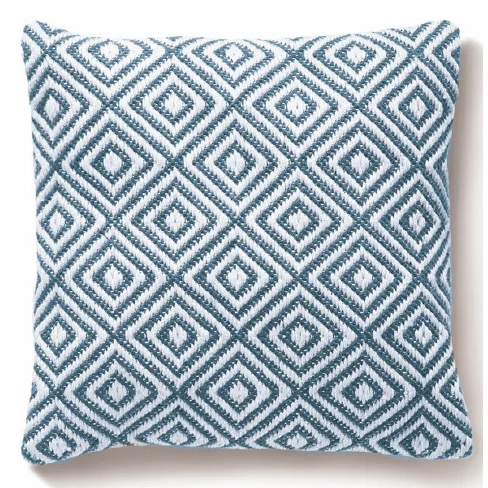 Hug Rug Woven Diamond Cushions in 45x45 cm Denim Blue