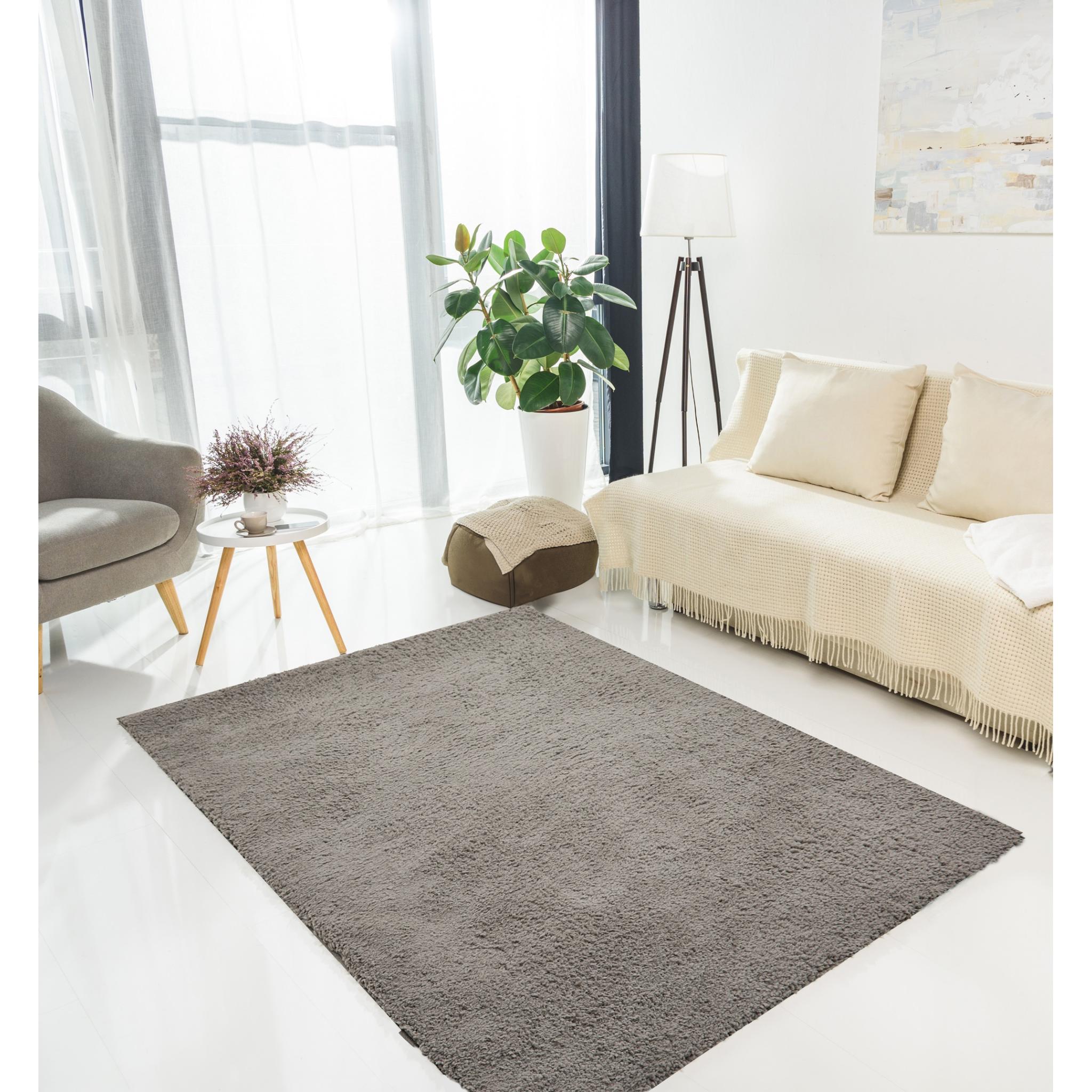 Super Comfy Soft Plush Shaggy Rug in Grey Large 150x210 cm (4'11"x2'6")