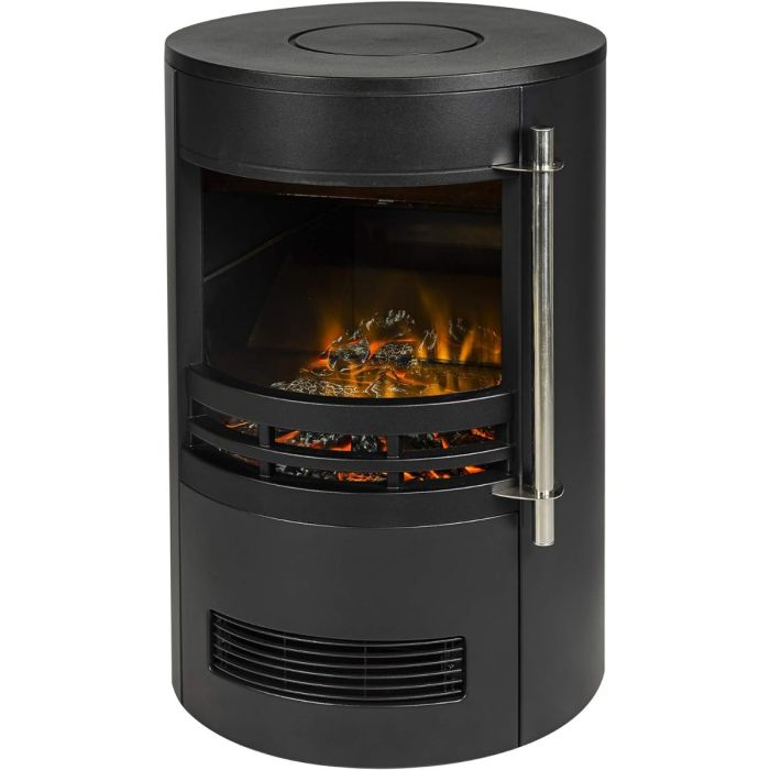 Zanussi ZEFSTV2001B Electric Fire Stove Heater Freestanding 2000W/2KW Black