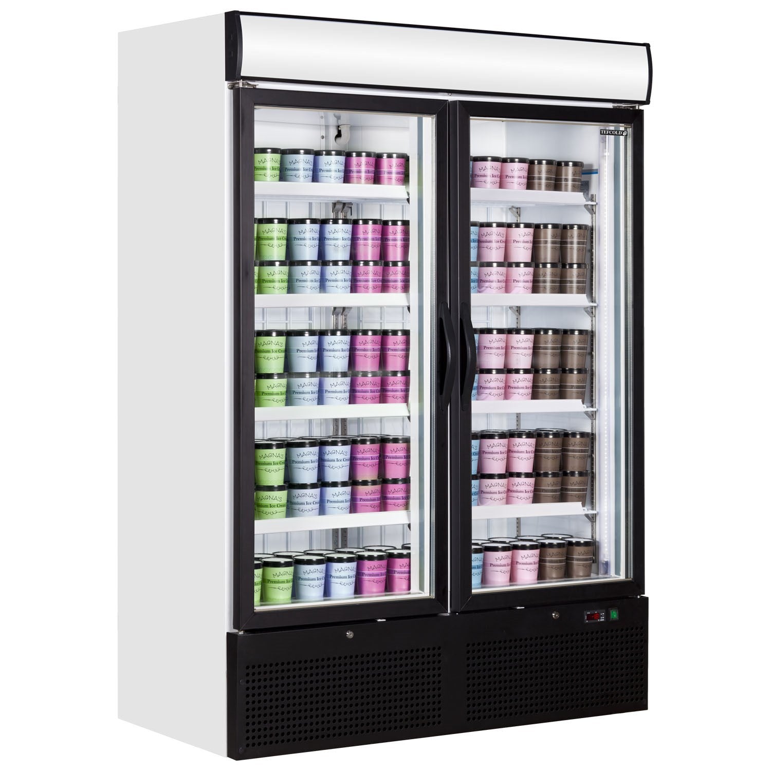 Tefcold NF5000G Upright Double Door Glass Door Display Freezer 1149L