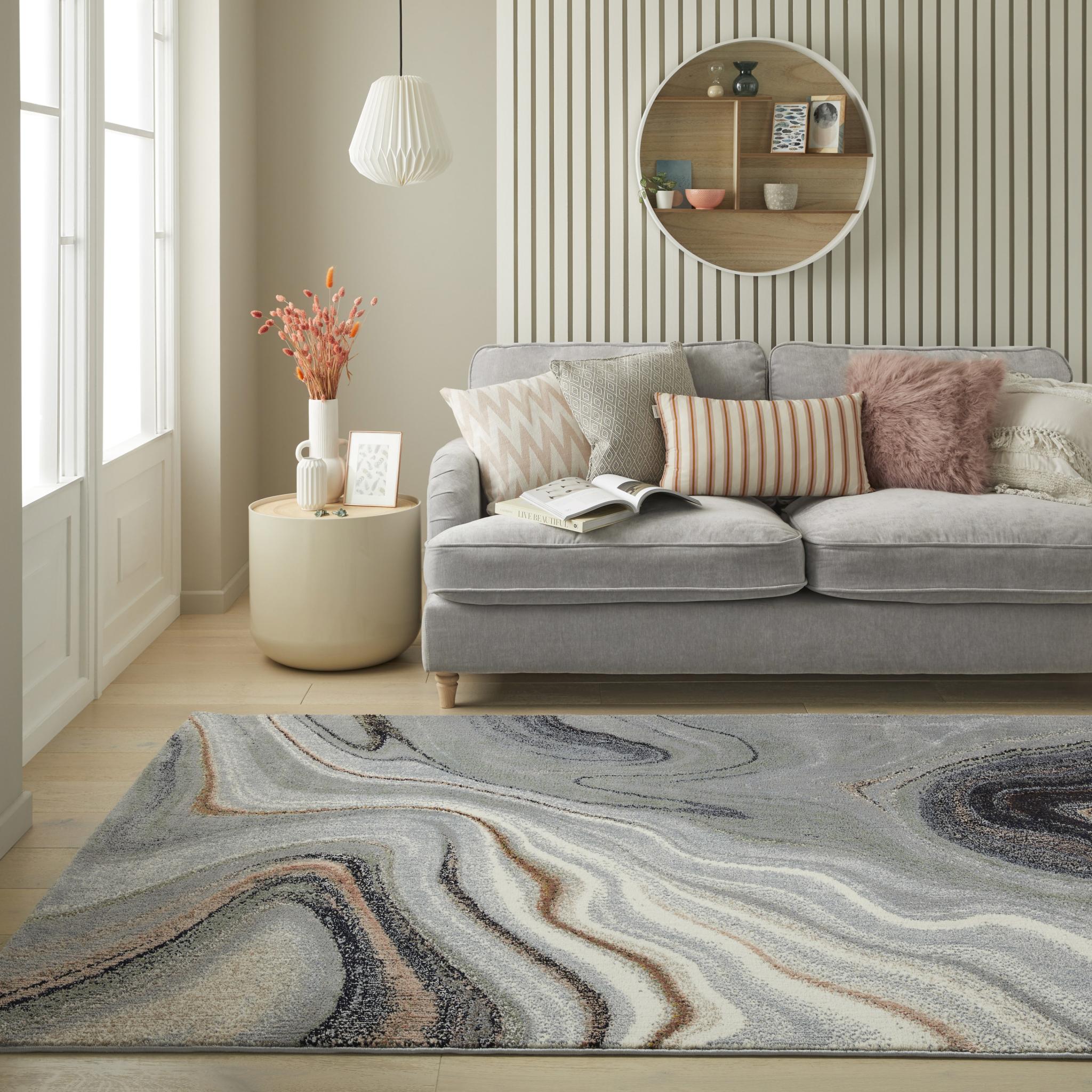Amara AMA104 Rug Modern Abstract Onyx Granite Stone Patterns Rug in Sage Green Small 80x150 cm (2'6"x5')