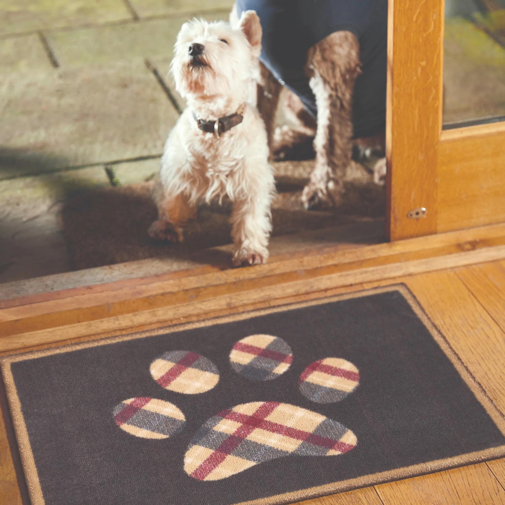 Tartan Paw Home Entry Floor Mat Pet-Friendly Non-Slip Mat Stylish, Durable, and Dirt-Trapping Washable Rug 50x75 cm (1'7"x2'5")