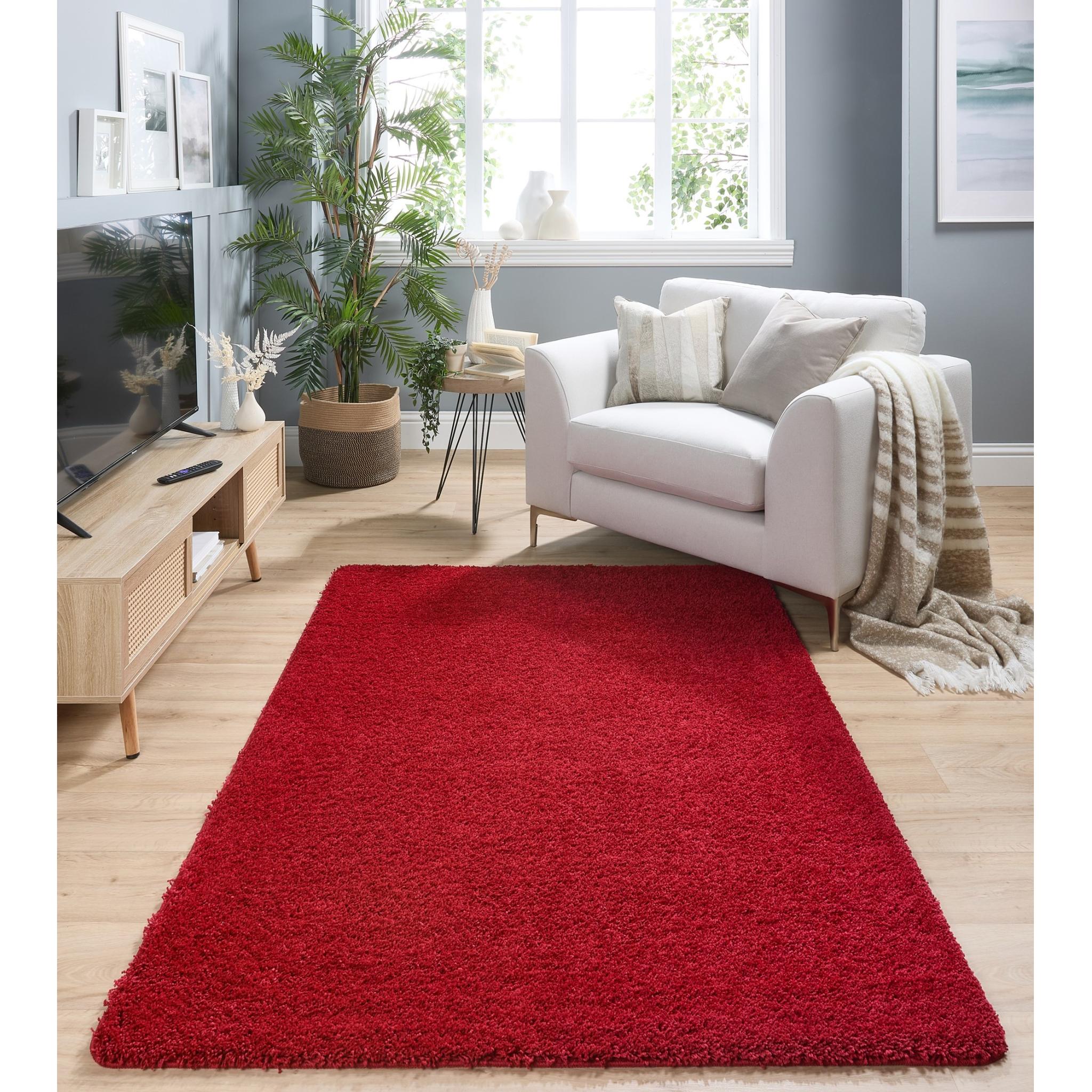 My Washable Shaggy Non-Slip Rug in Red Small 80x120 cm (2'6"x4')