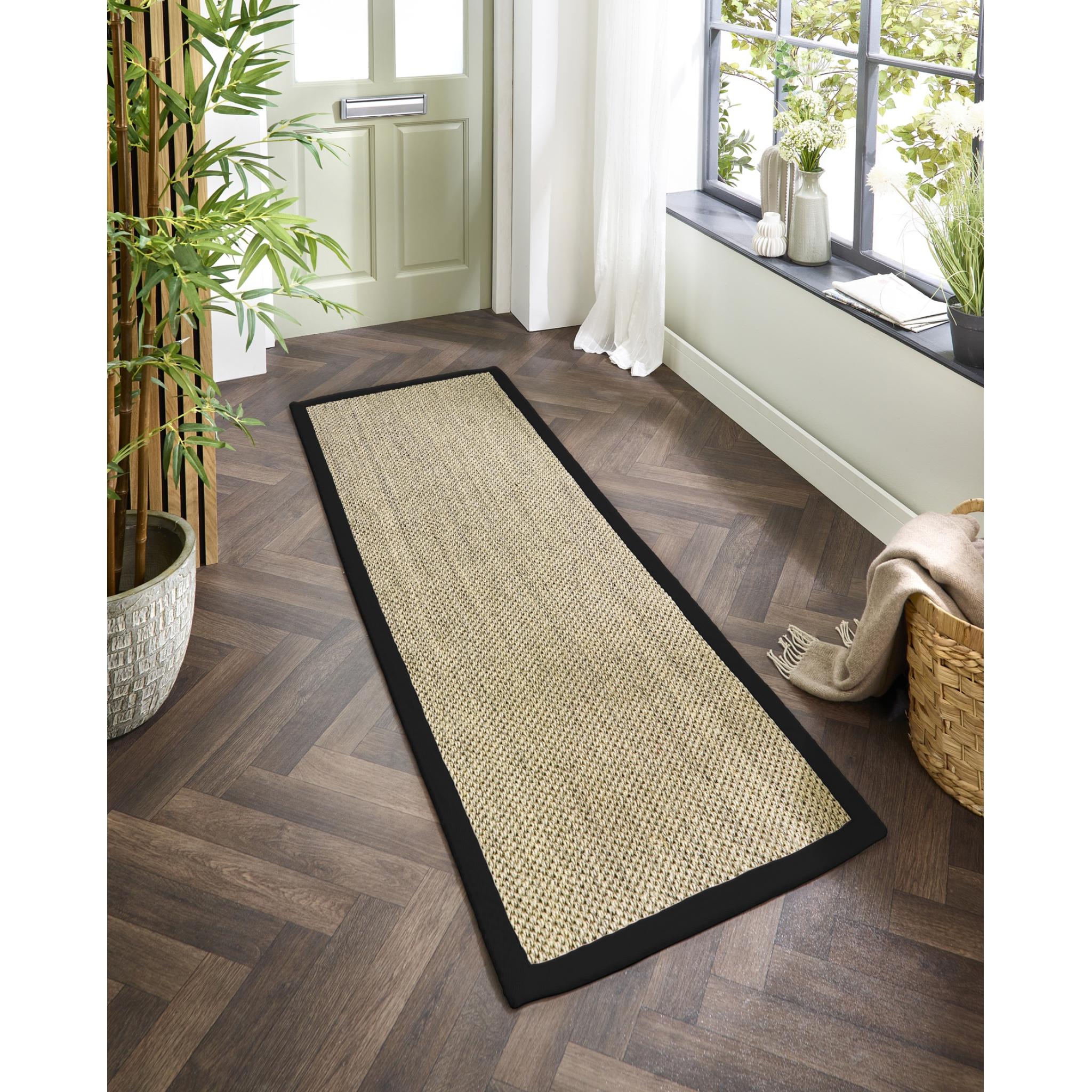 Sisal Light Beige with Black Border by Origins Runner 67x200 cm (2'2"x6'7")