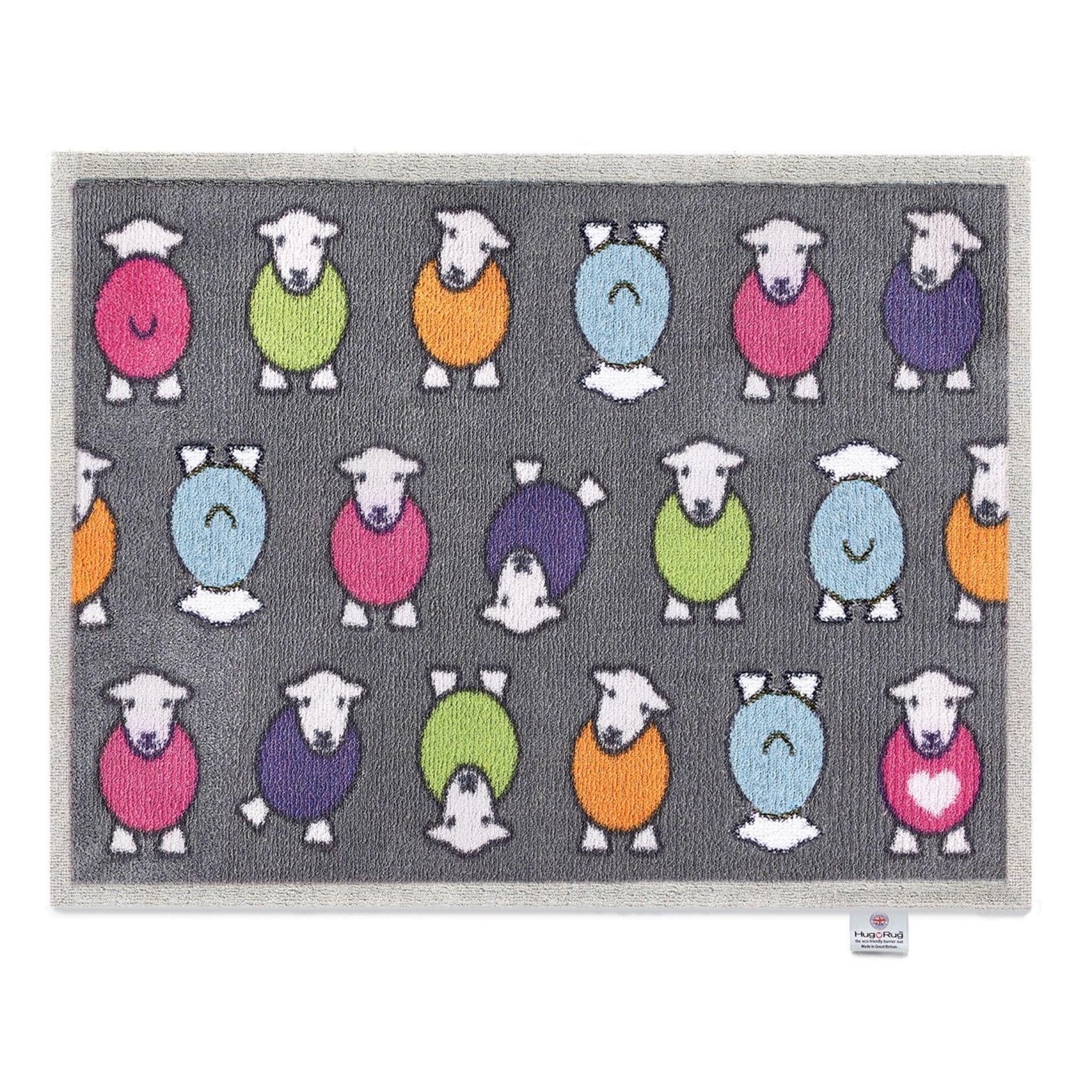 Hug Rug Marra Grey Herdy Mat Home Entrance Kitchen Hallway Runner Non-Slip Rug 65x85 cm (2'1"x2'9")