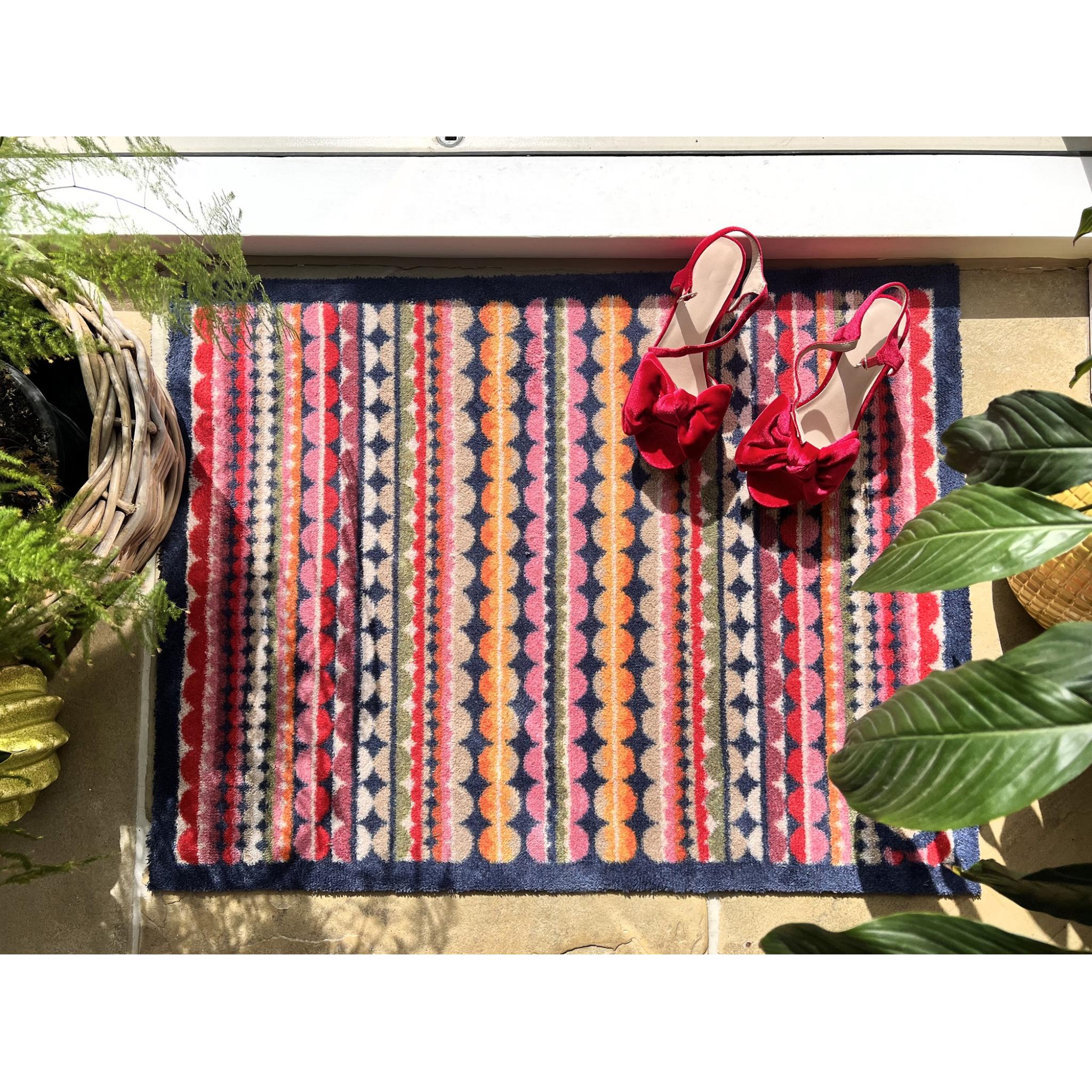 Hug Rug Beady Stripe Mat Home Entrance Hallway Runner Non-Slip Rug 65x85 cm (2'1"x2'9")