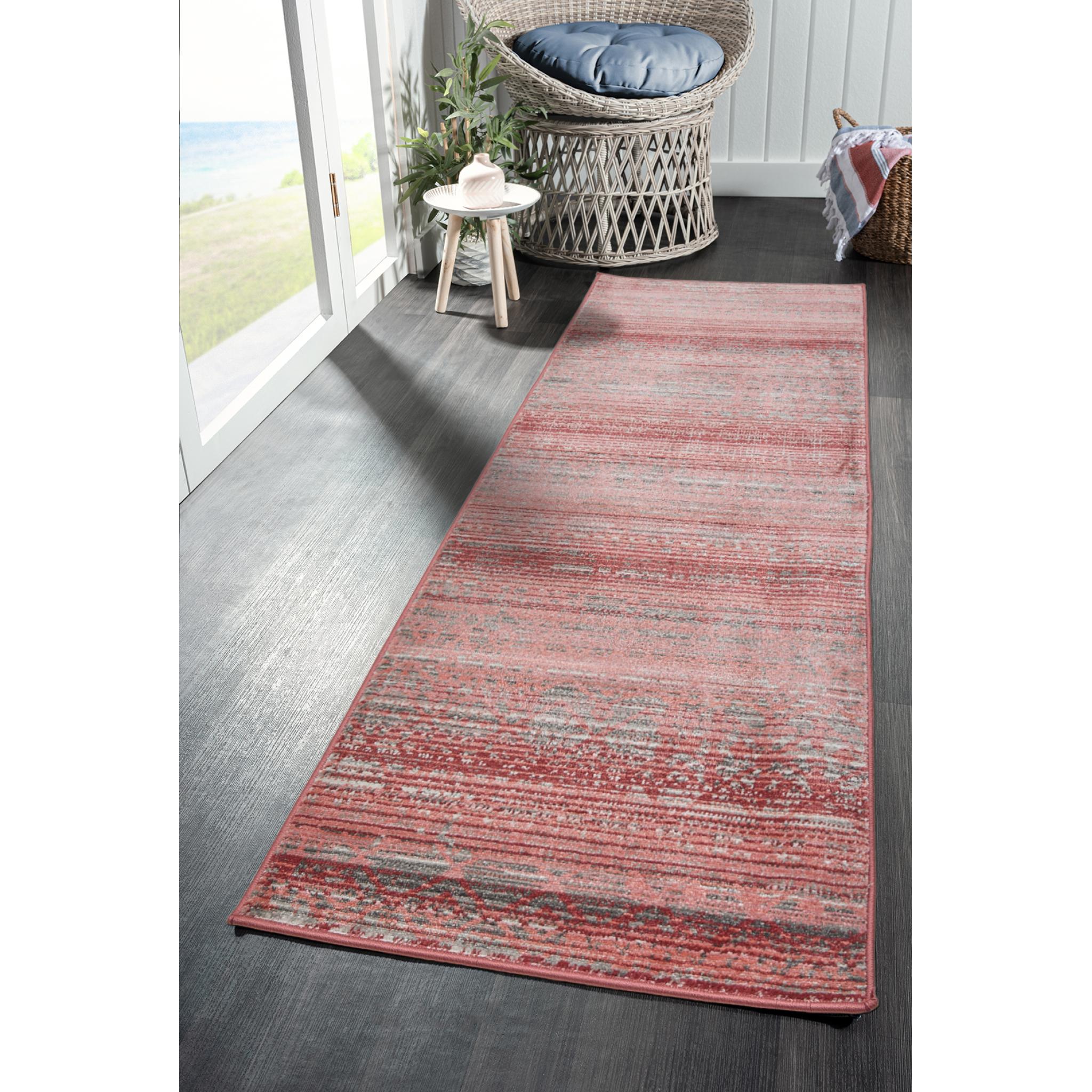 Nova Owen Red Traditional Bohomian Rug Hallway Runner 66x220 cm (2'5''x7'3'') Runner