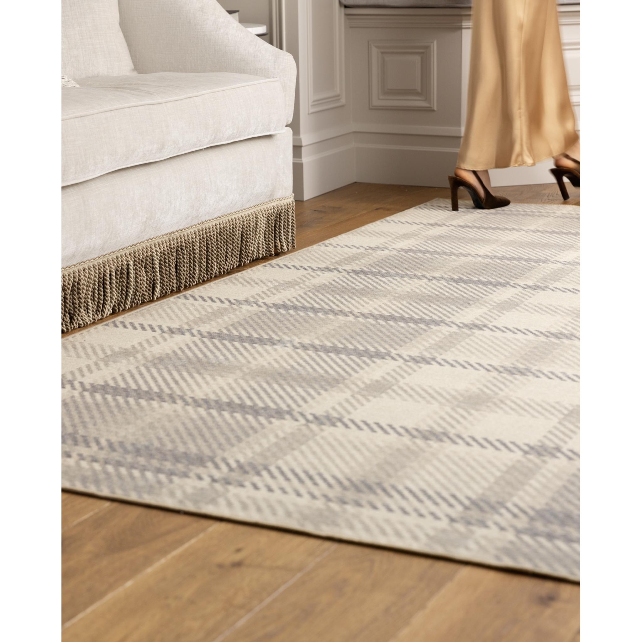 Hug Rug Eco-Washable Isla Plaid Natural Non-Slip Tartan Checked Rug Large 160x230 cm (5'3"x7'7")