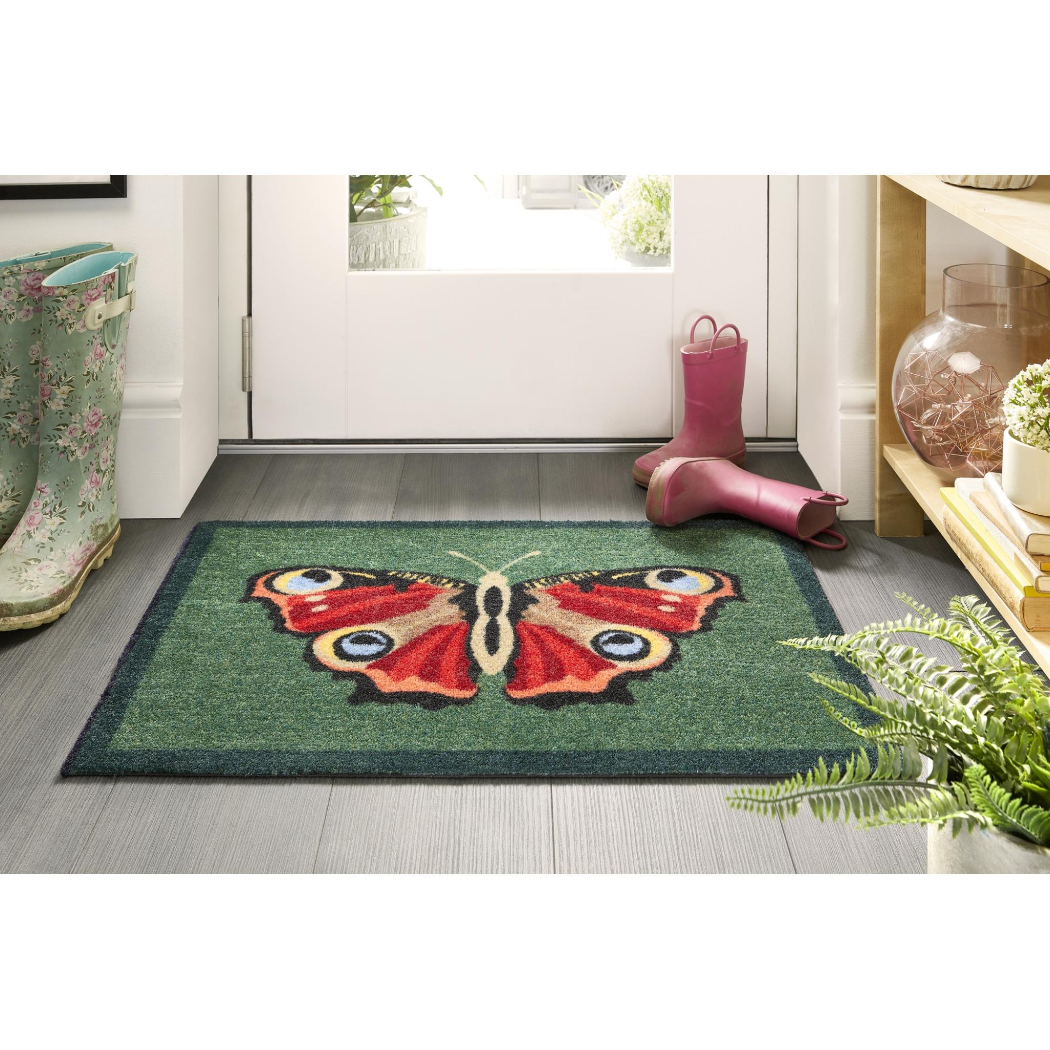 My Mat Nylon Indoor Pattern My Butterfly Washable Non-Slip Entrance Rug Small 50 x 75 cm (2'x2'5")