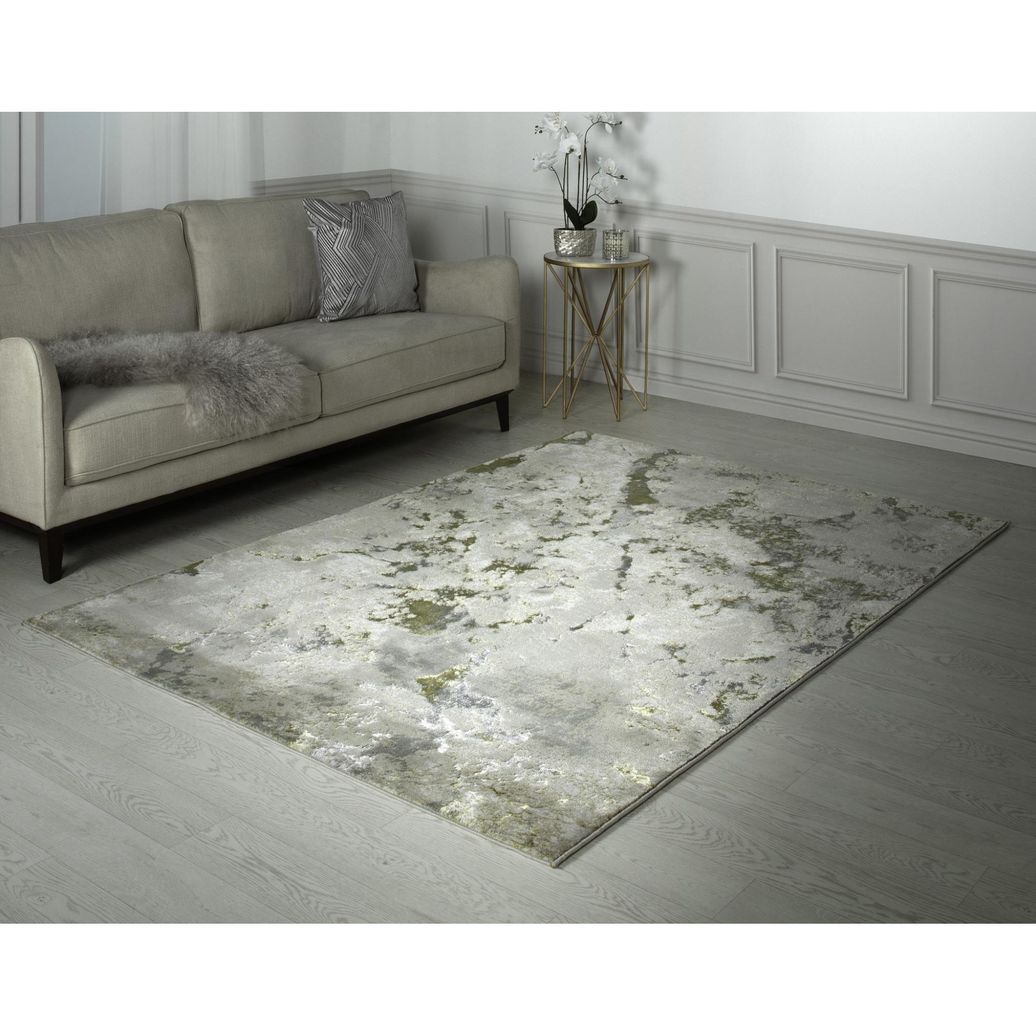 Aurora AU04 Galaxy Metallic Beige Gold Modern Shiny Abstract Marbled Pattern Rug 200x290cm (6'7"x9'6")
