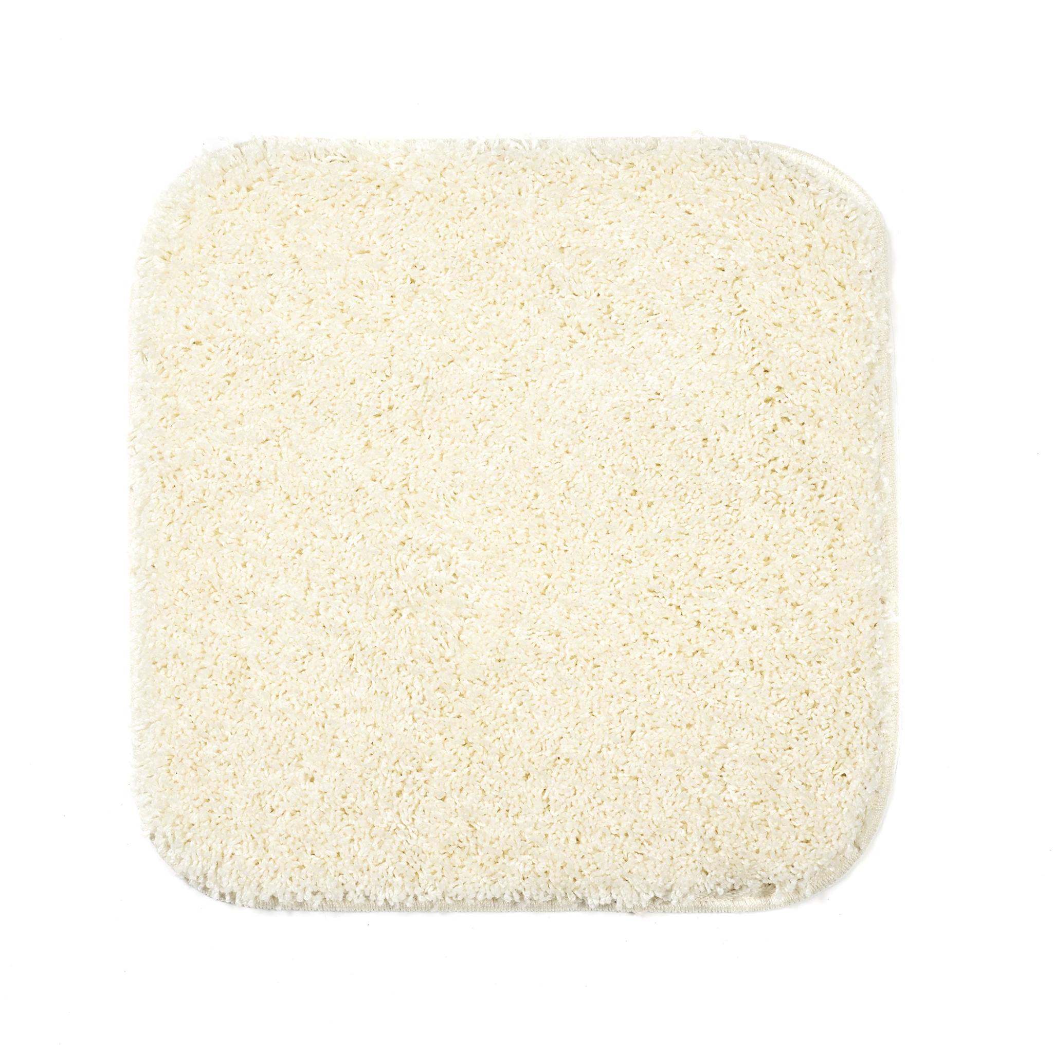 Buddy Bath Washable Shaggy Mats Non-Slip Rug in Ivory Square 50x50 cm