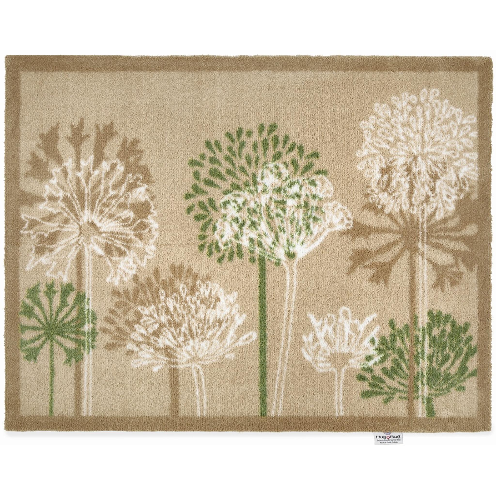 Hug Rug Dandelions Beige Home Entryway Doormat Washable Non-Slip Rug or Runner 65x85 cm (2'1"x2'9")
