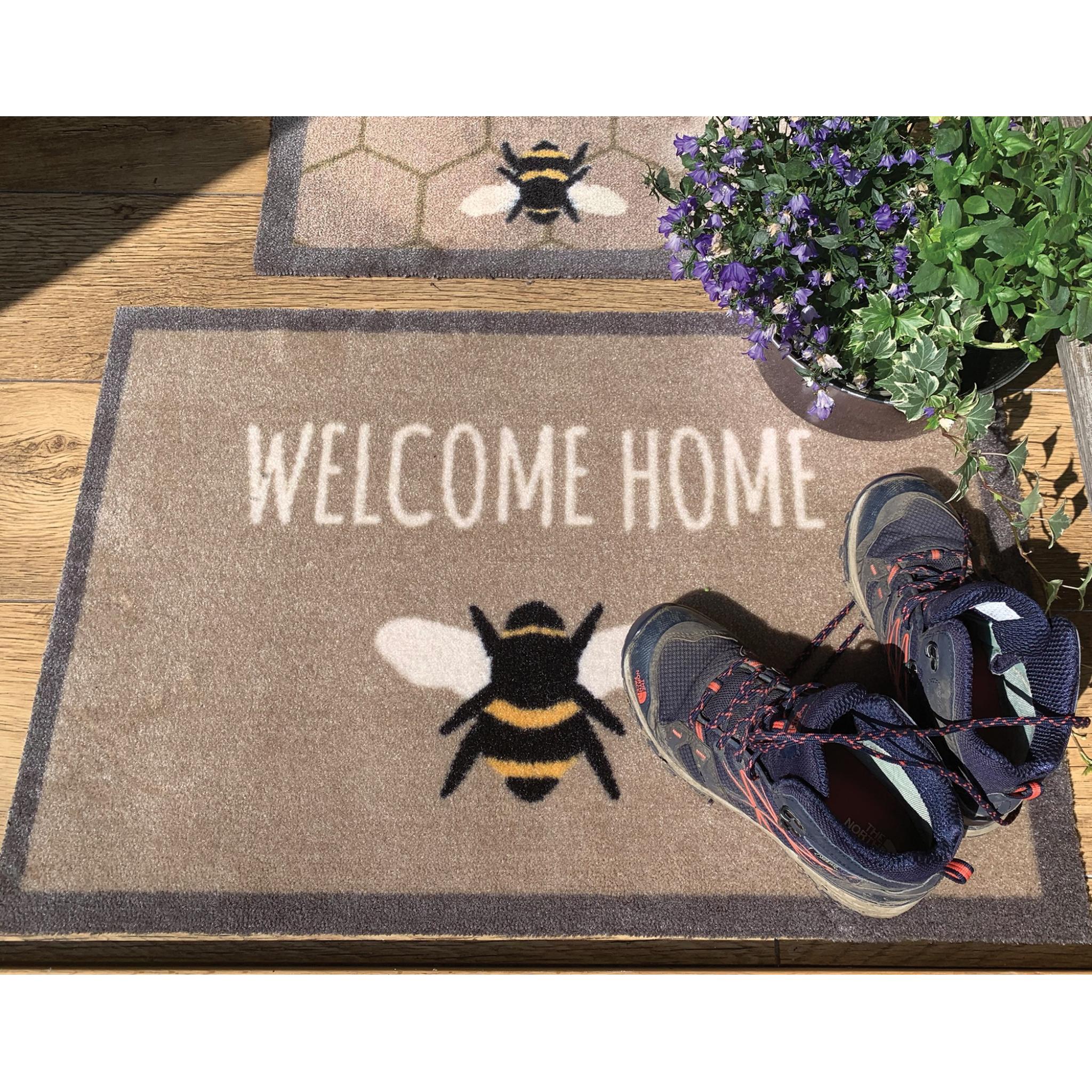 My Mat Nylon Indoor Pattern My Bee 1 Washable Non-Slip Entrance Rug or Runner Small 50 x 75 cm (2'x2'5")